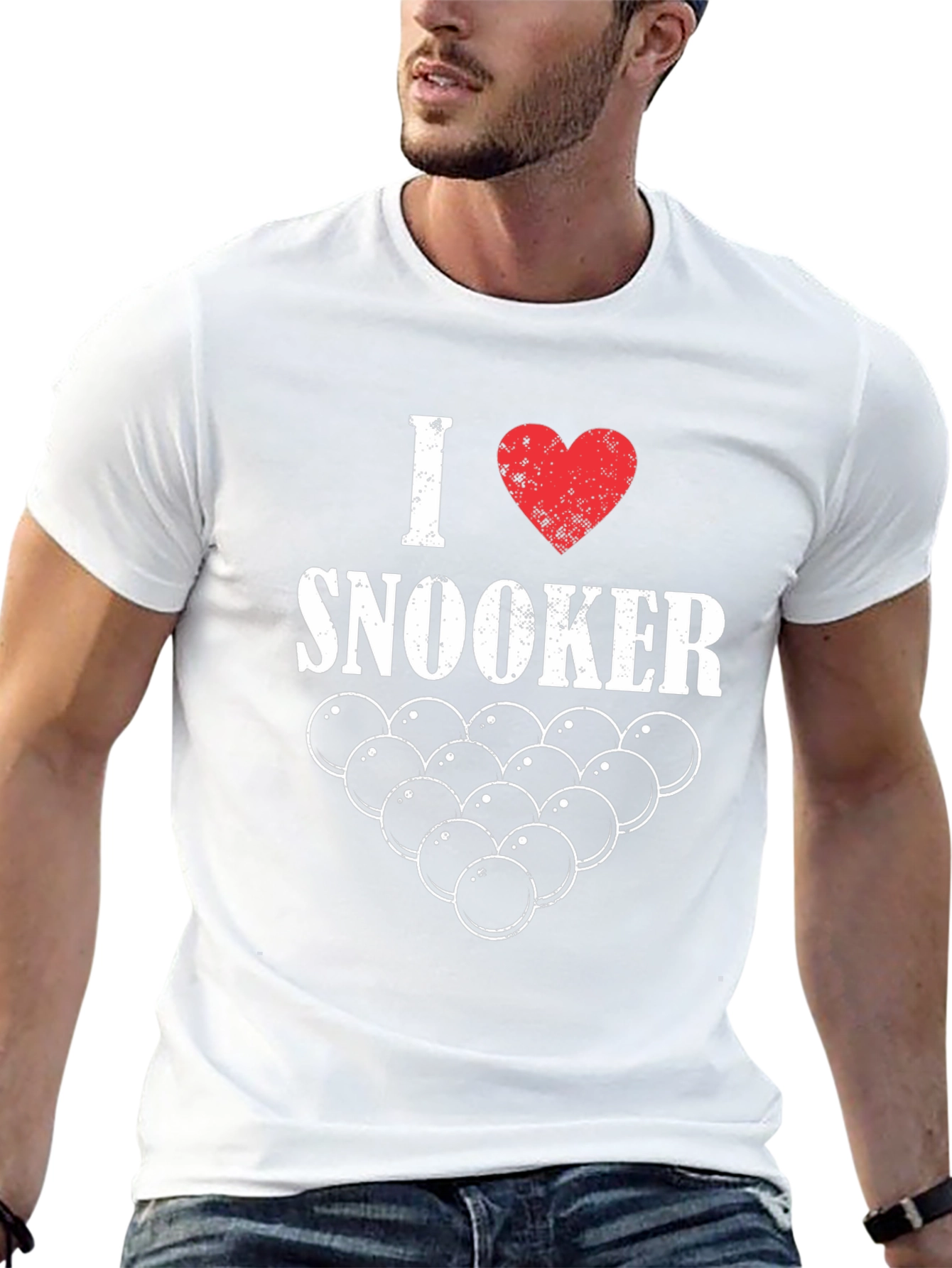 I Love Snooker Graphic T-Shirt - Billiards Tee