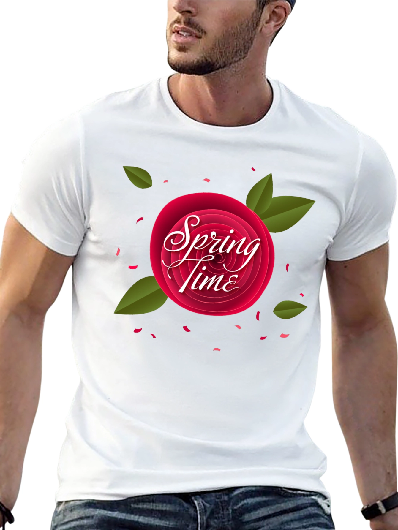 Spring Time Graphic Black T-Shirt