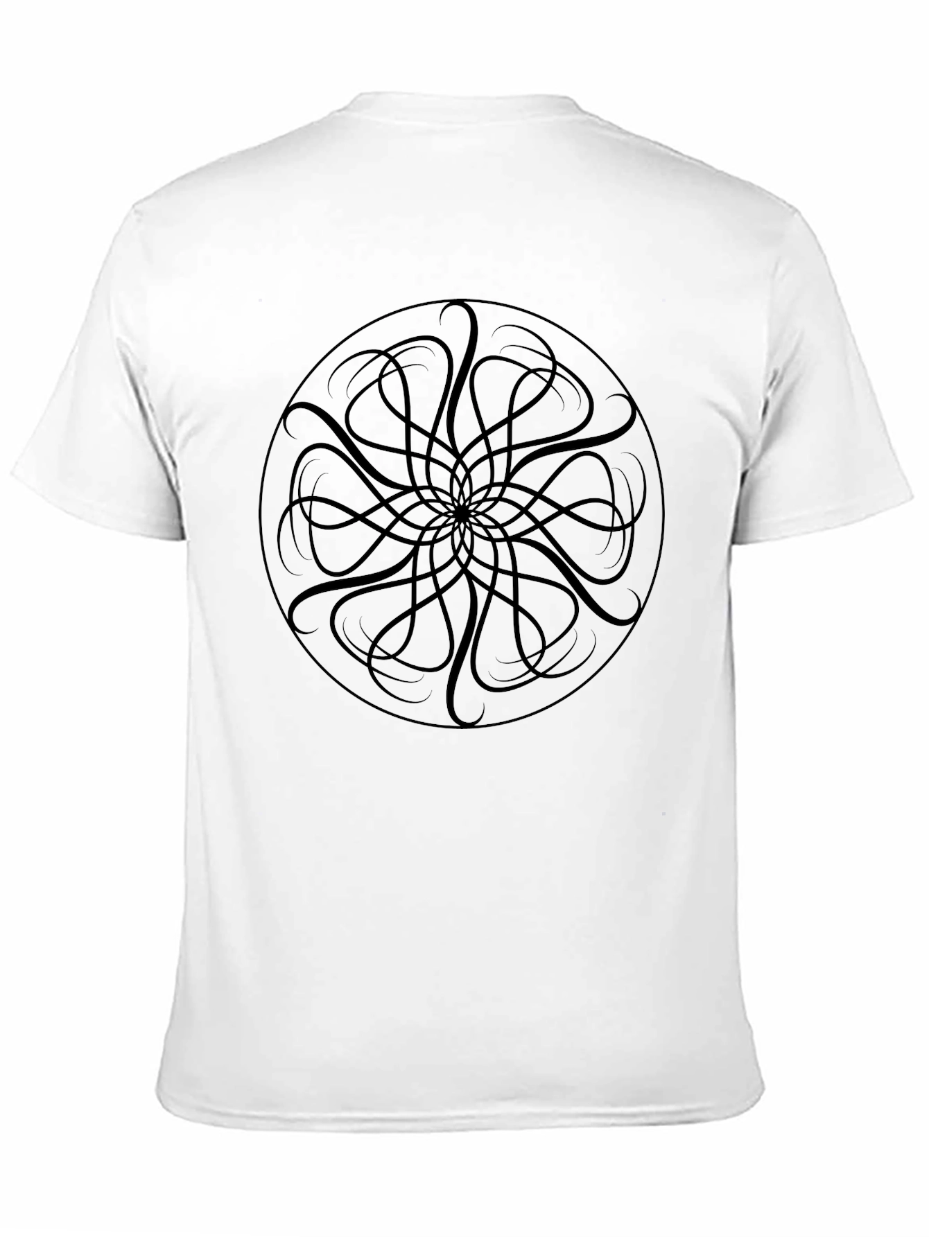 Black Graphic Tee - Circular Abstract Design