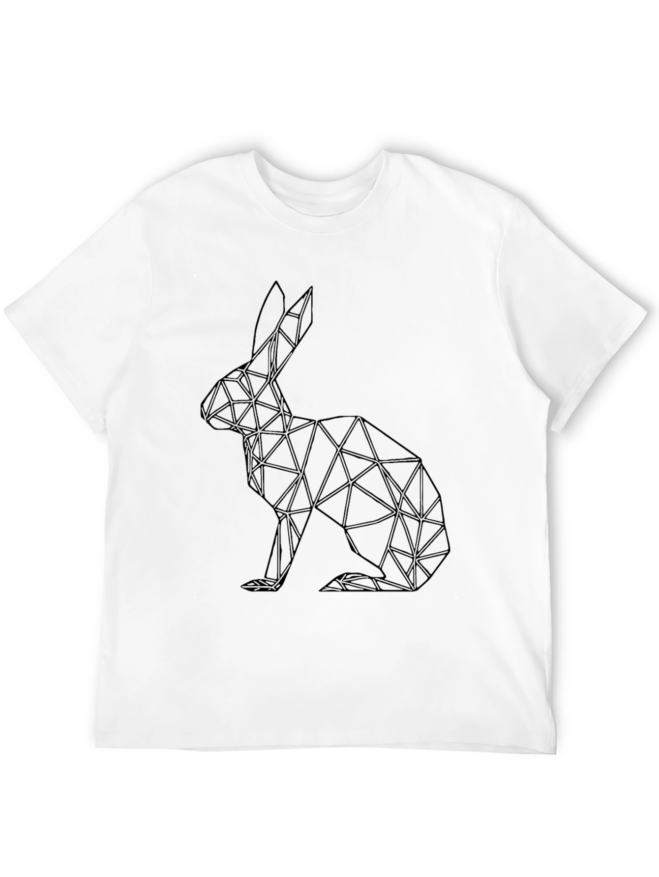 Geometric Hare Print Black T-Shirt