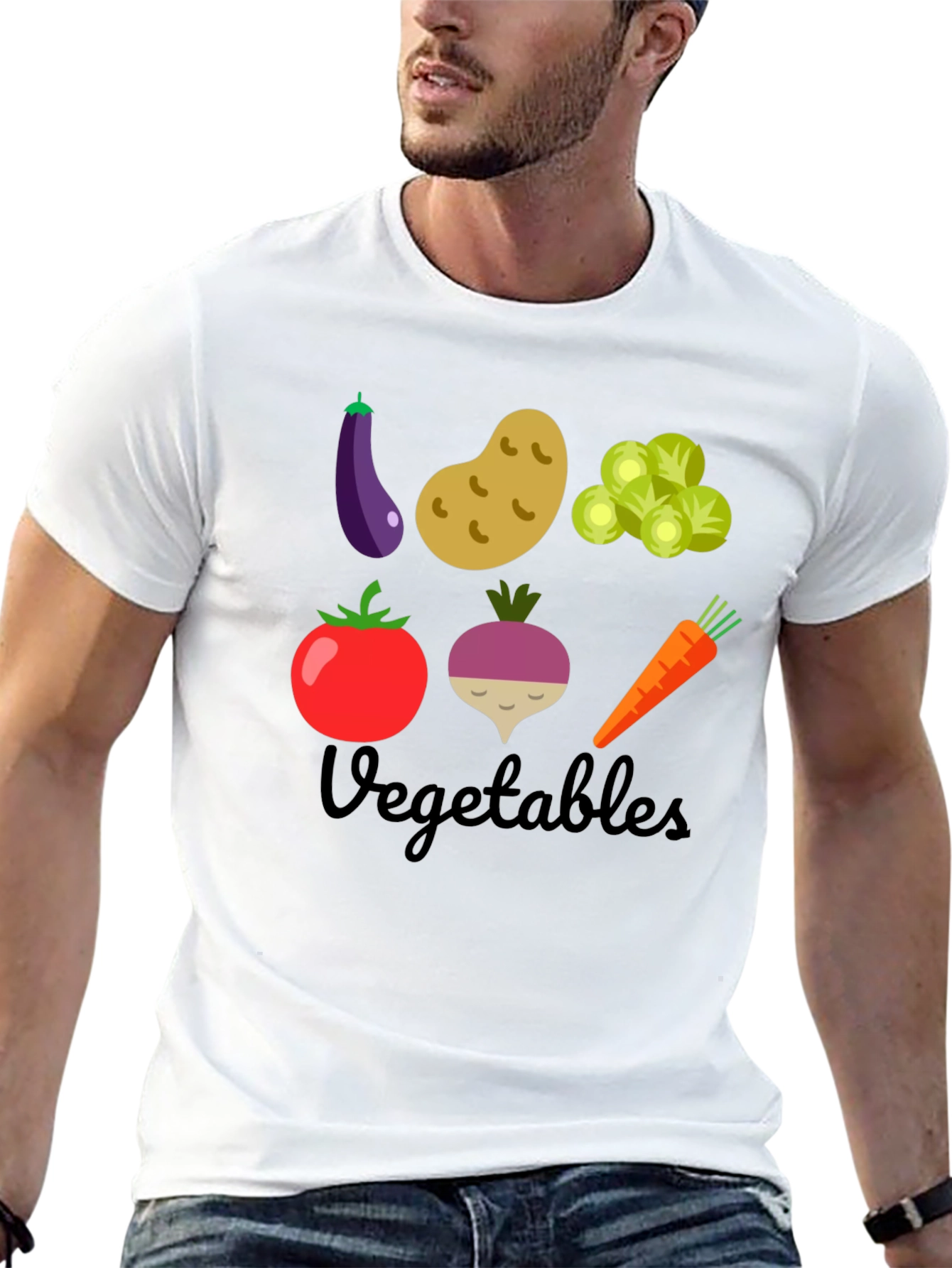 Vegetables Graphic T-Shirt - Black