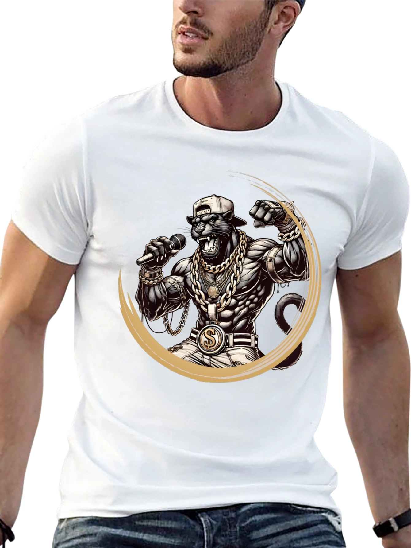 Rapper Panther Graphic Black Tee