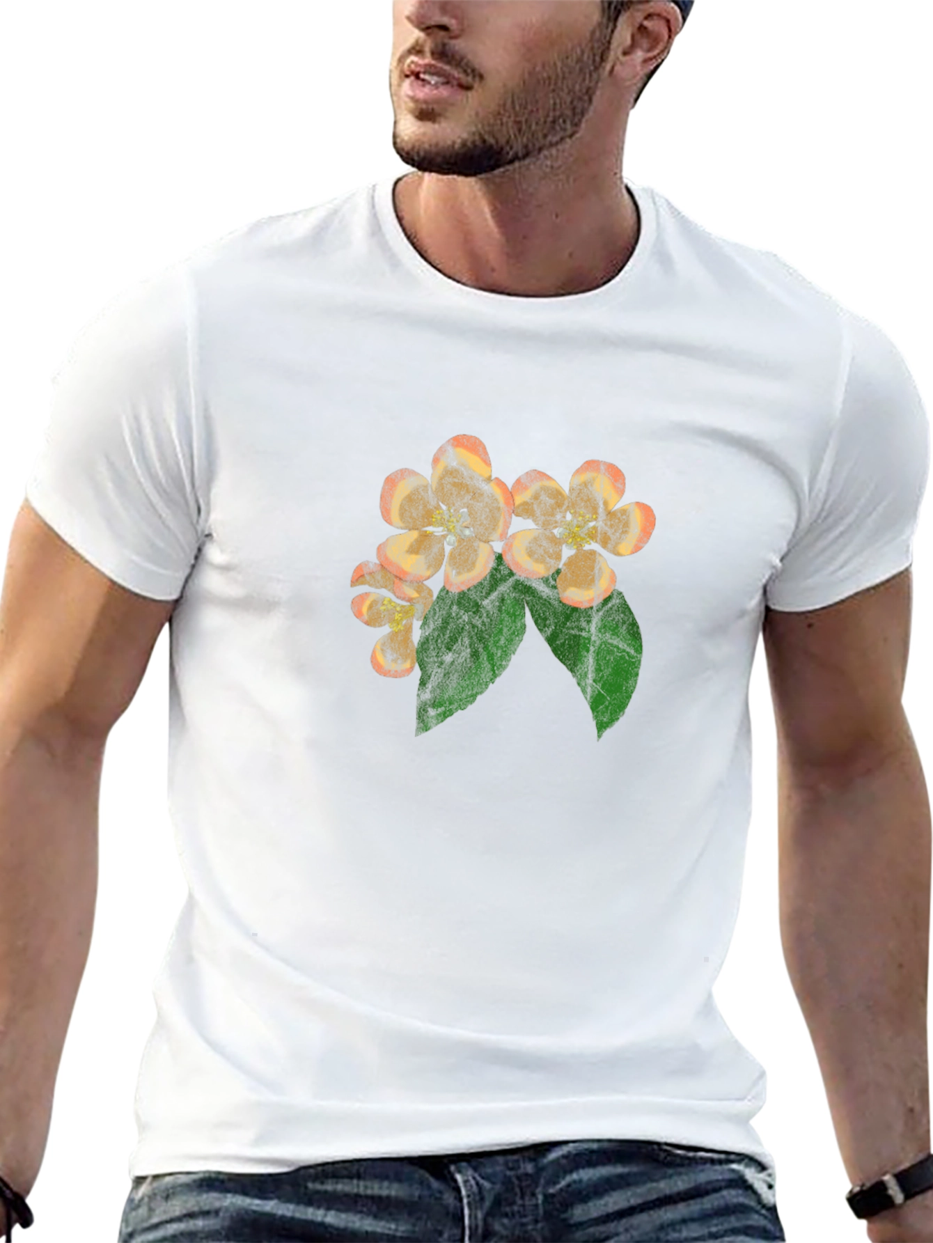 Floral Blossom Print Black T-Shirt