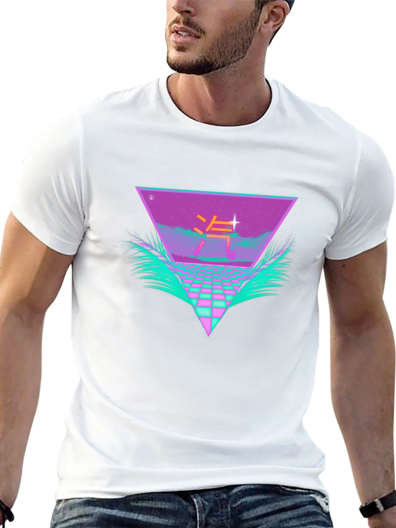 Retro Wave Black T-Shirt Vaporwave Style