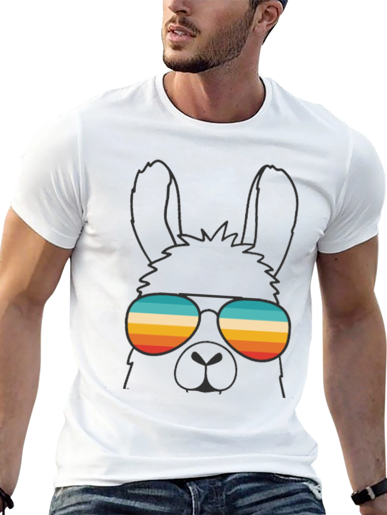 Cool Llama T-Shirt - Retro Sunglasses Design