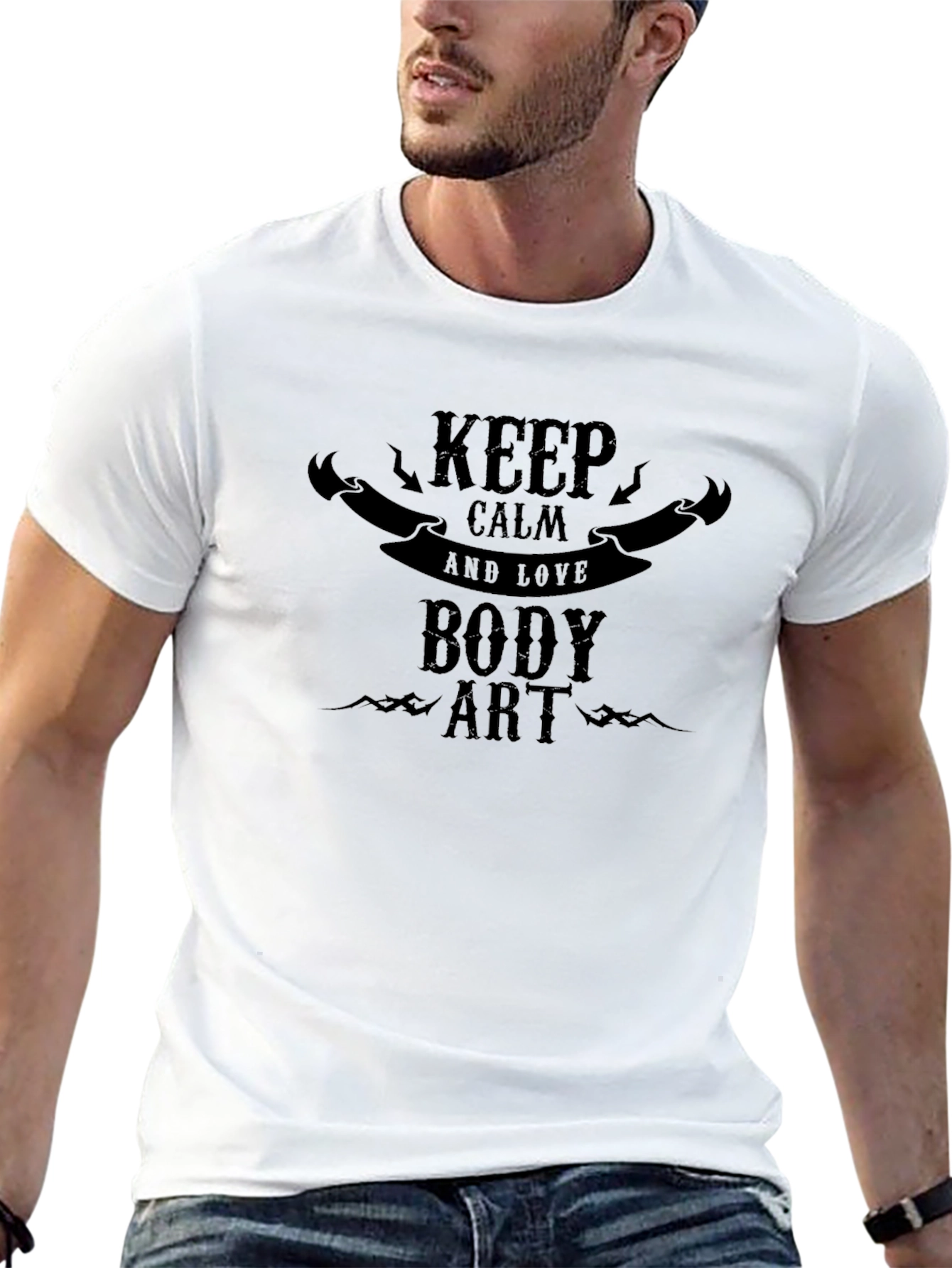 Keep Calm Body Art Black T-Shirt