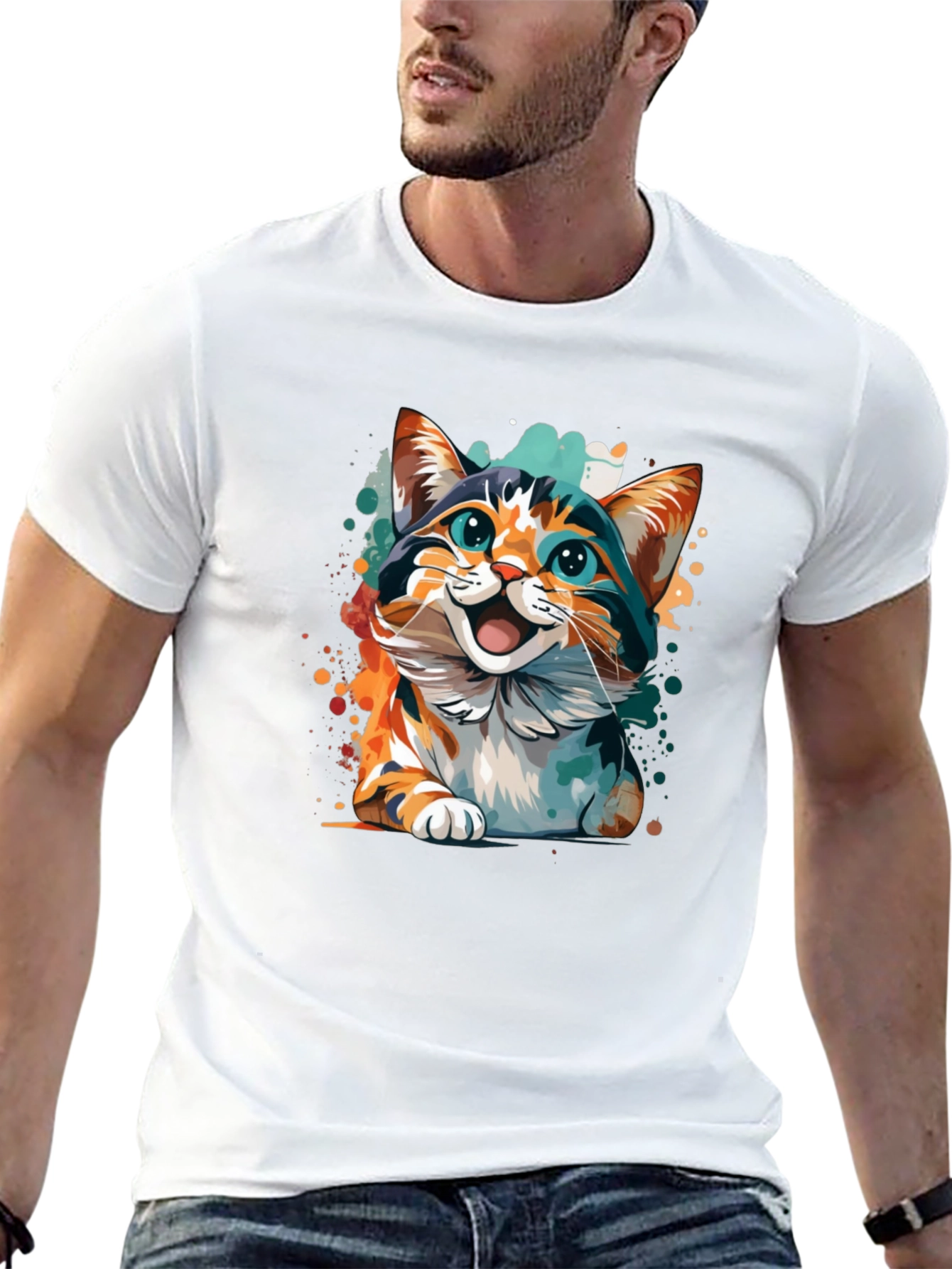 Cat Art Graphic Tee - Fun & Unique Design