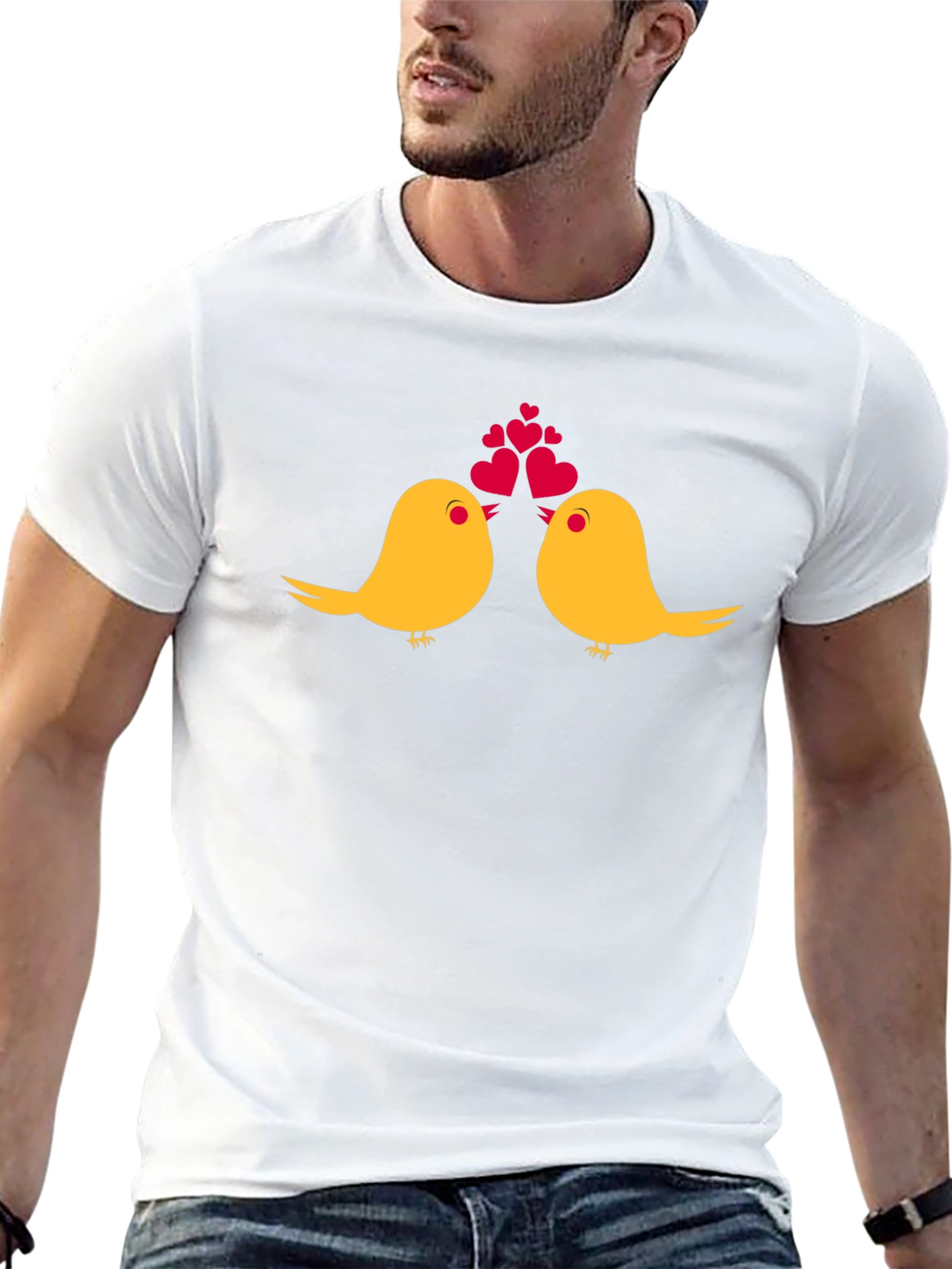 Birds in Love Graphic Tee - Black