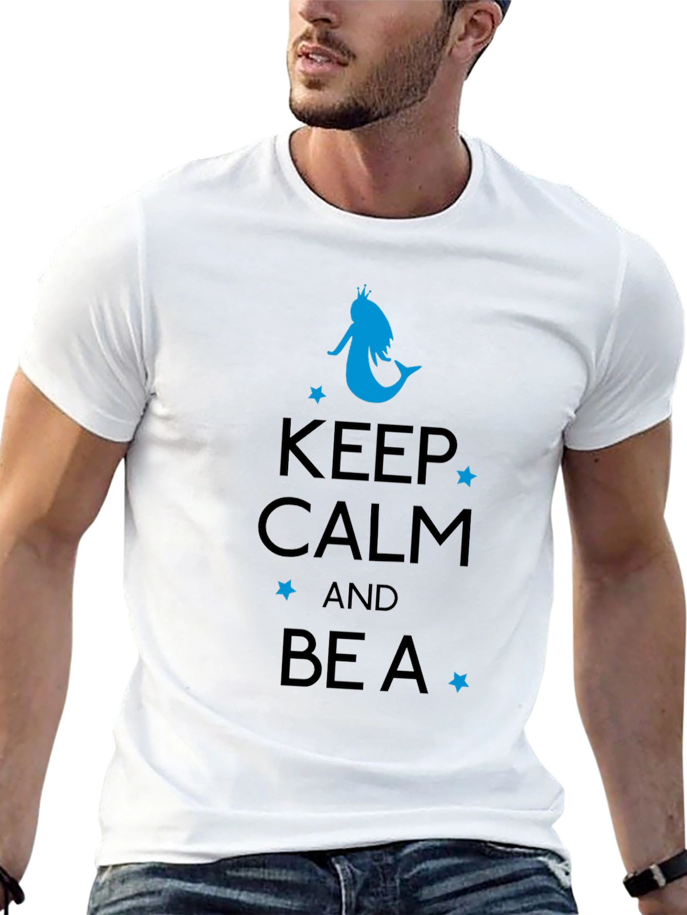 Keep Calm Mermaid Graphic Tee - Black