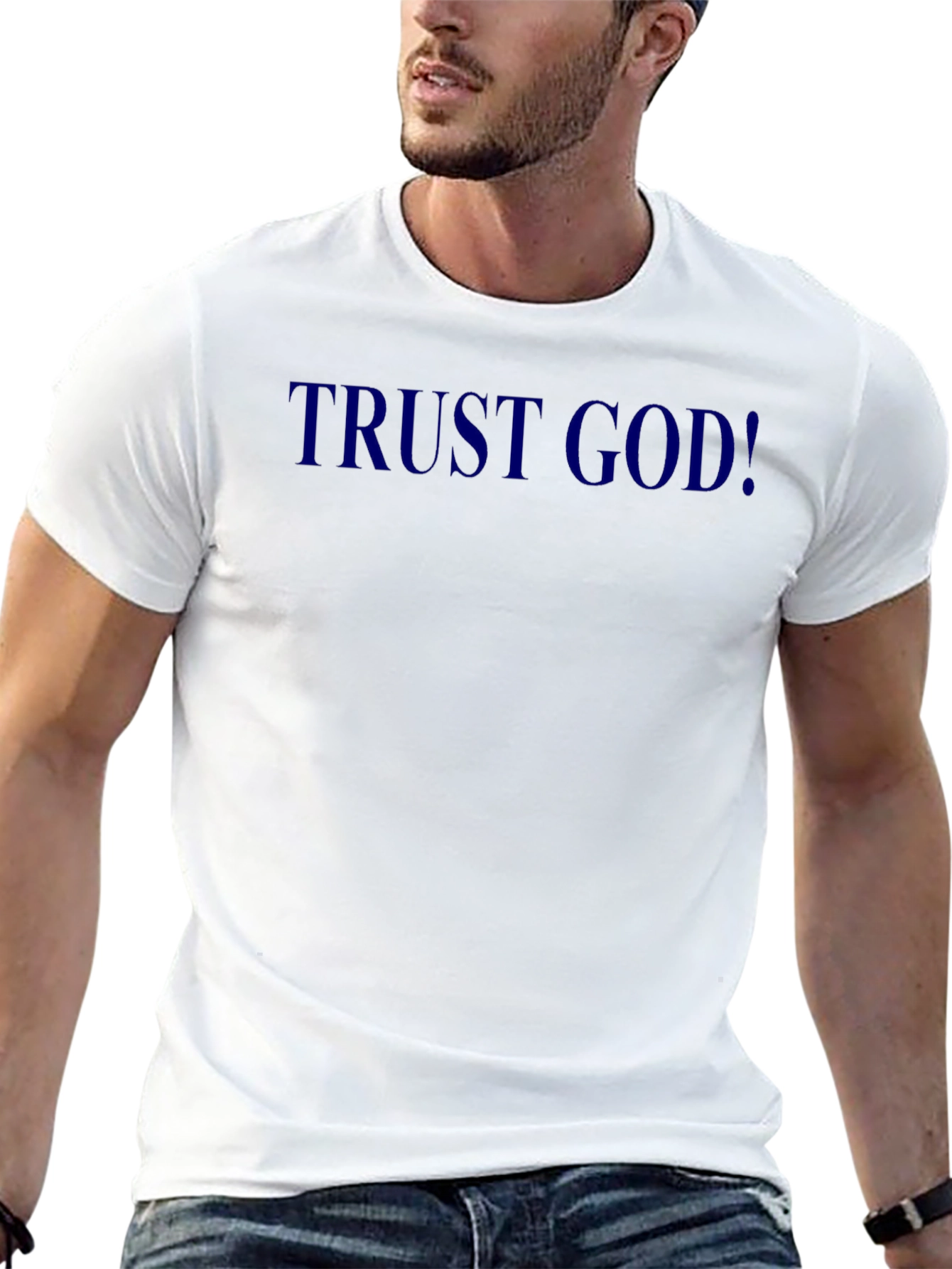 Trust God! Black Crewneck T-Shirt