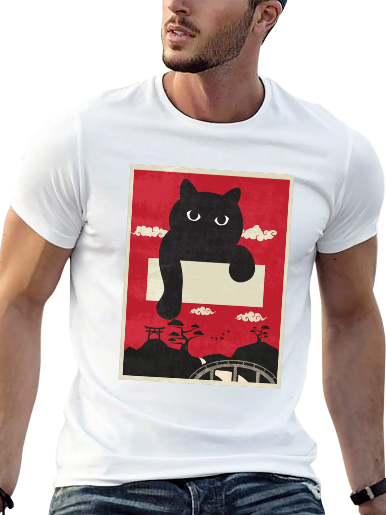 Black Cat Japanese Art T-Shirt