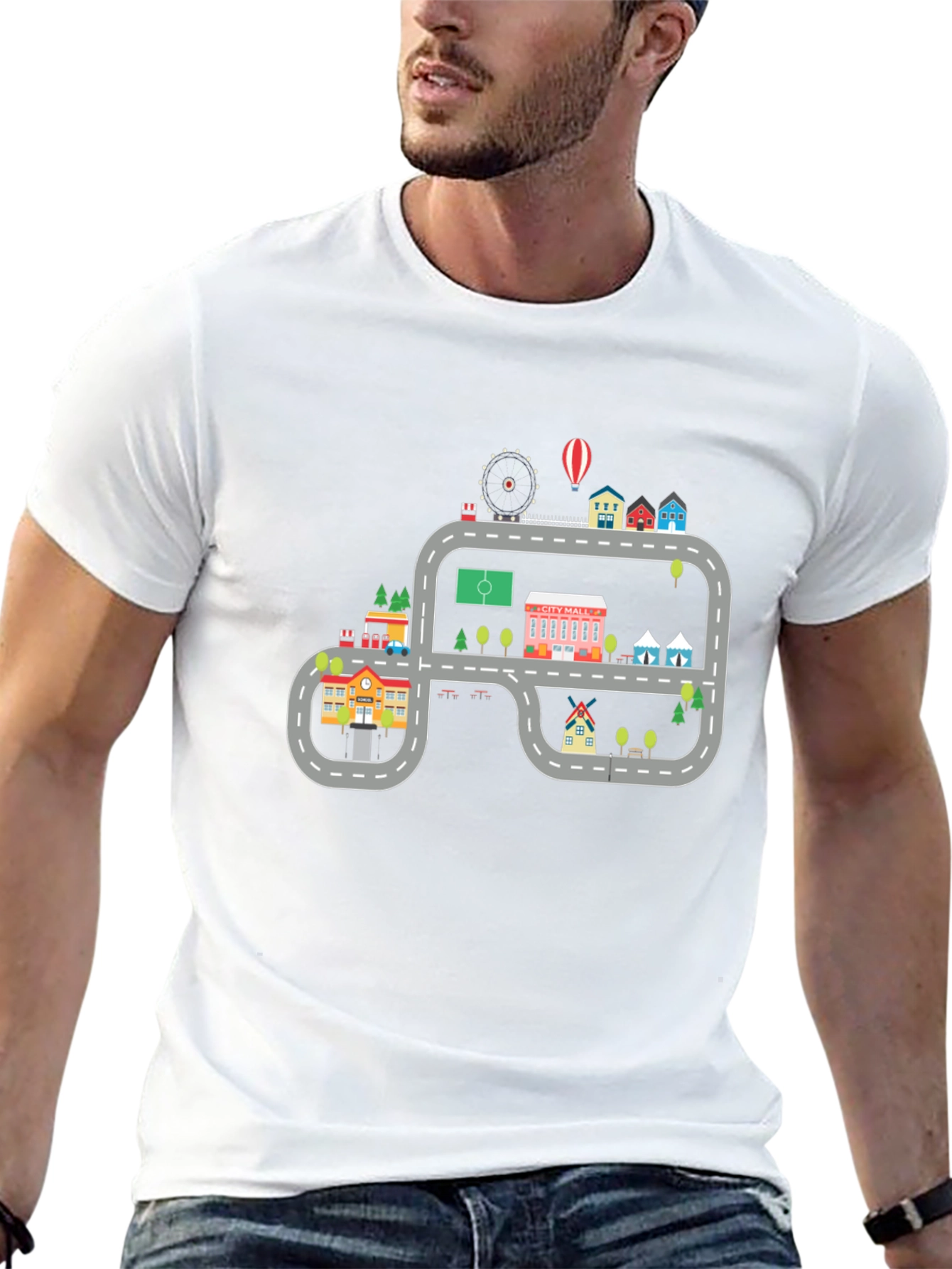 Cartoon City Road T-Shirt