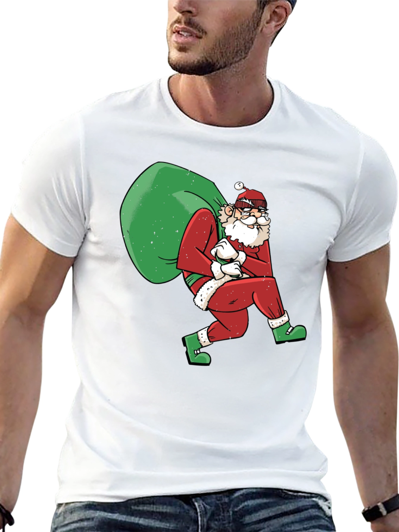Santa Thief Graphic Tee - Holiday Humor