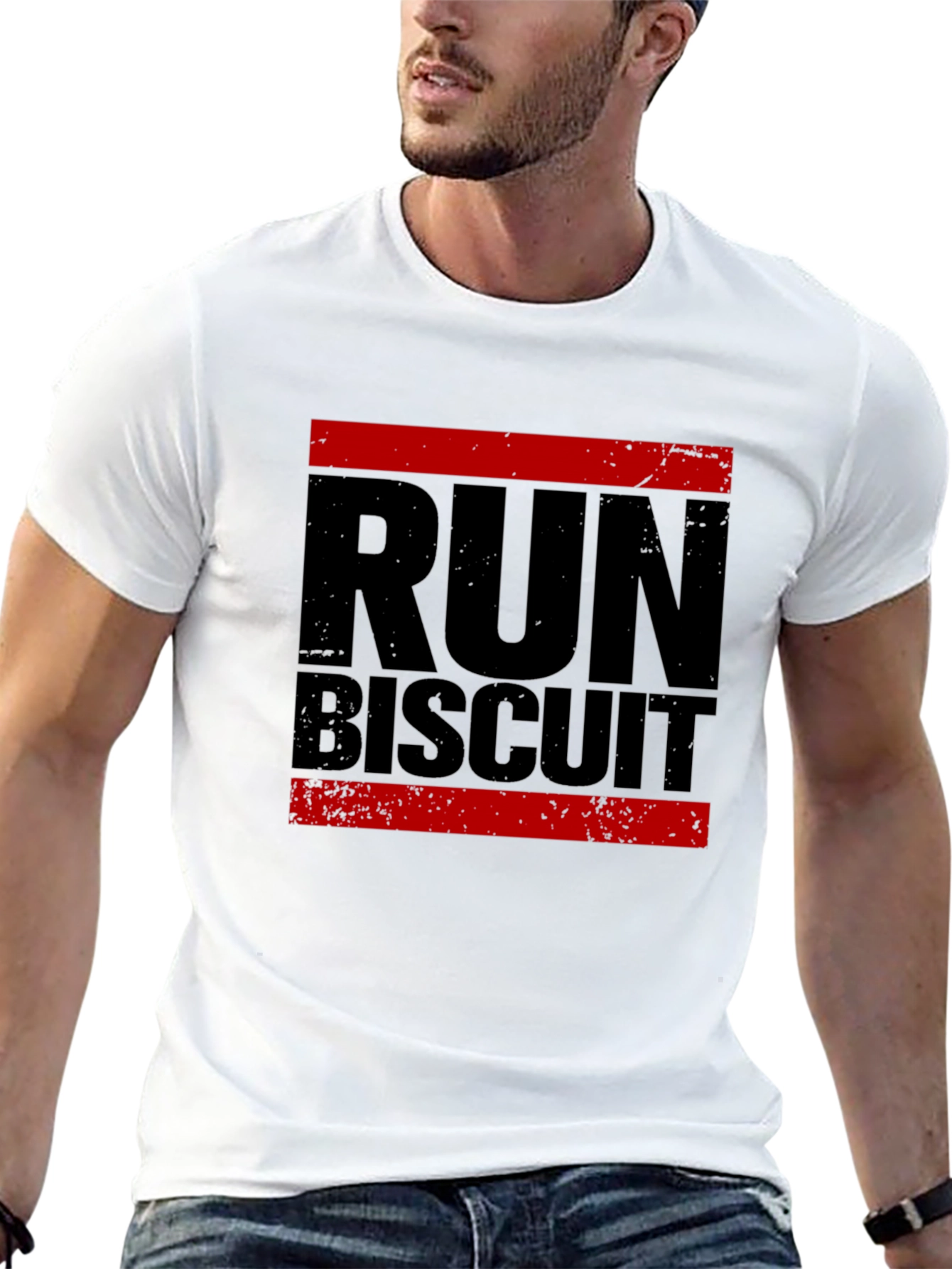 Run Biscuit Graphic Tee - Stylish Comfort