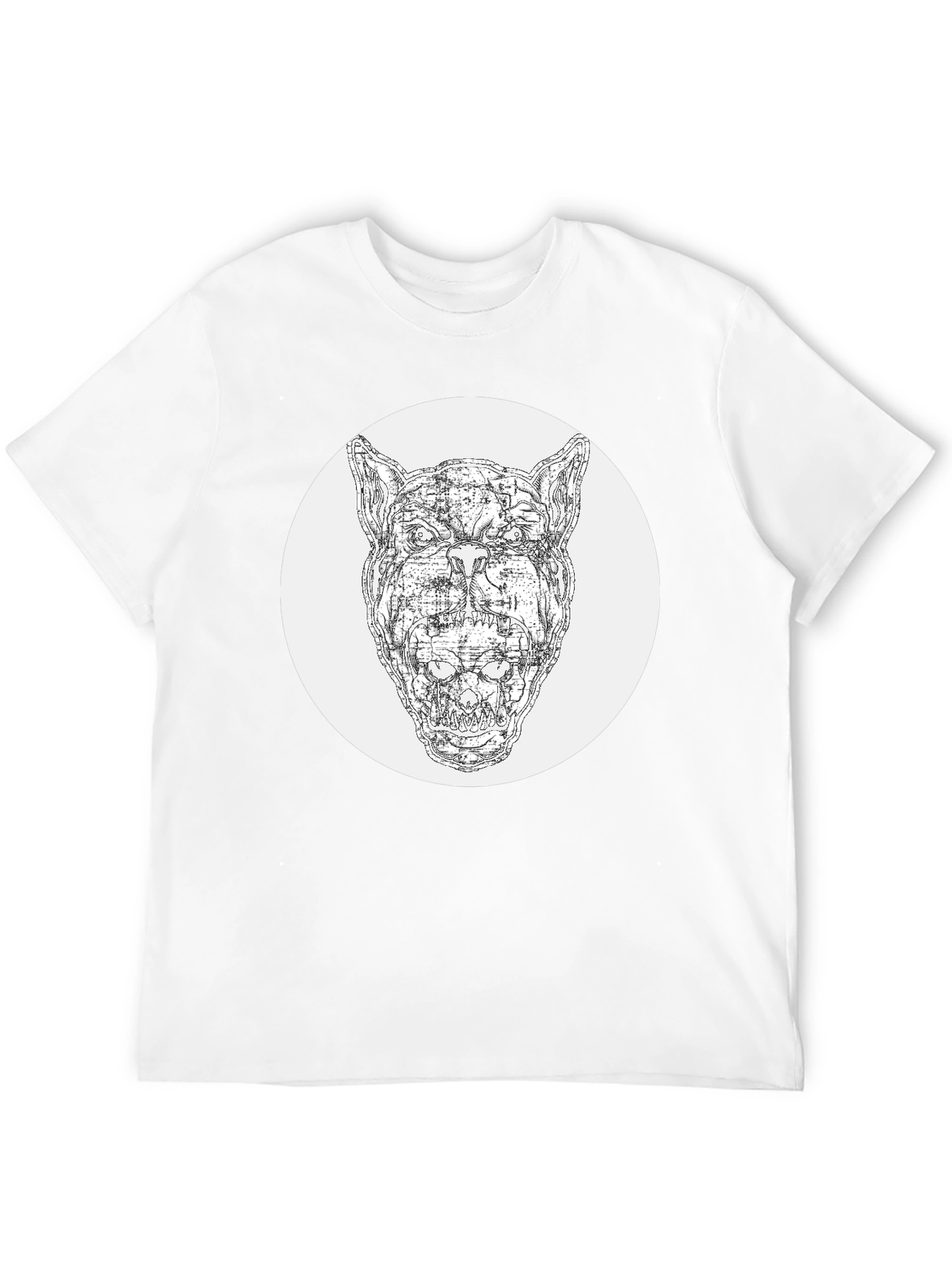 Abstract Dog Graphic Black T-Shirt