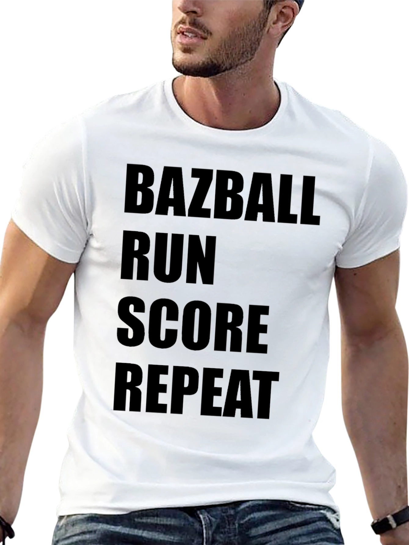 Bazball Run Score Repeat Graphic Tee