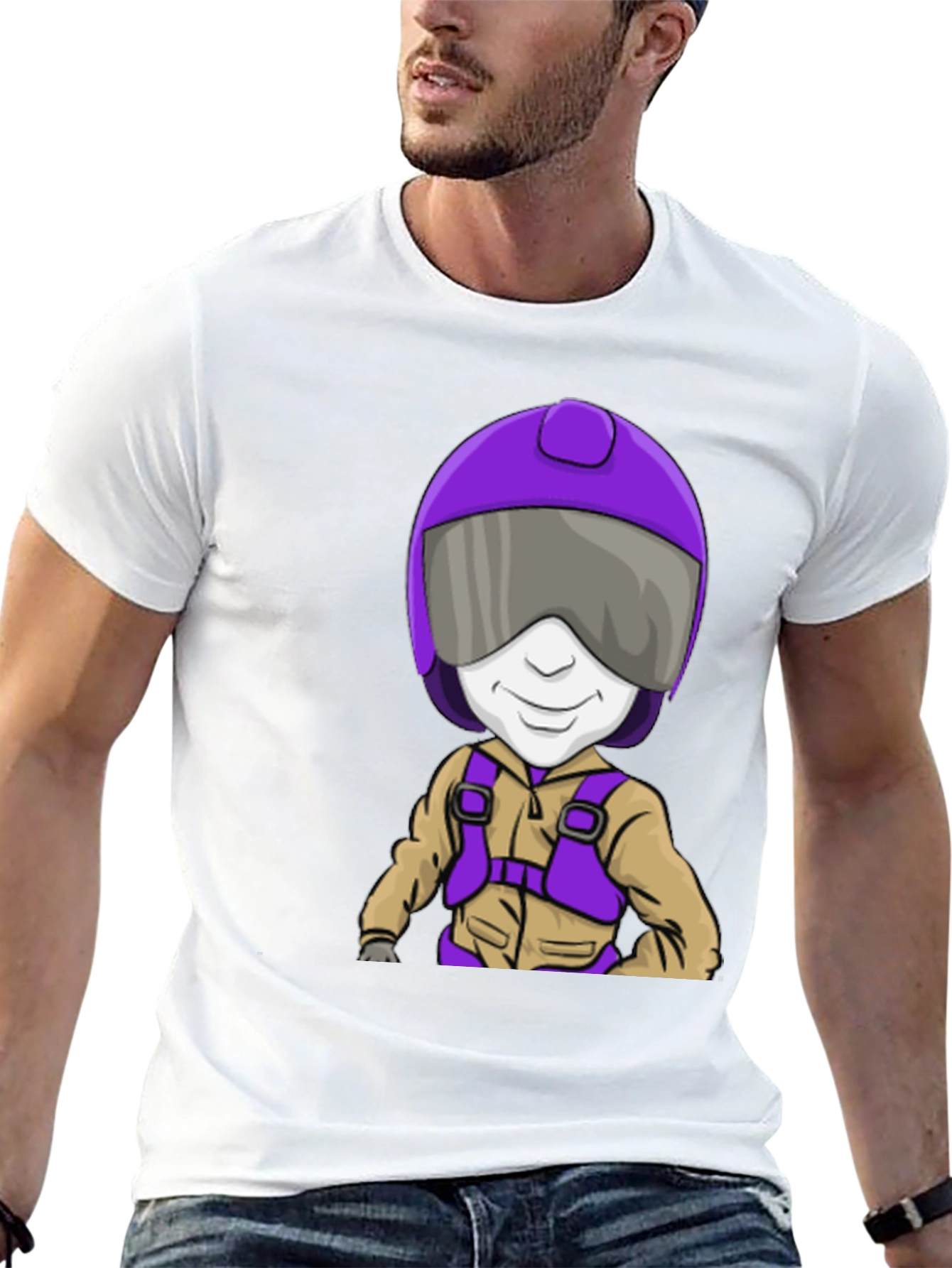 Cool Skydiver Cartoon Graphic T-Shirt
