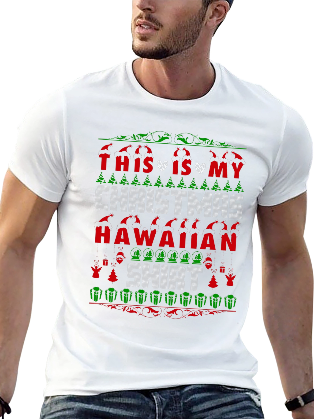 Funny Christmas Hawaiian Shirt - Festive Holiday Tee
