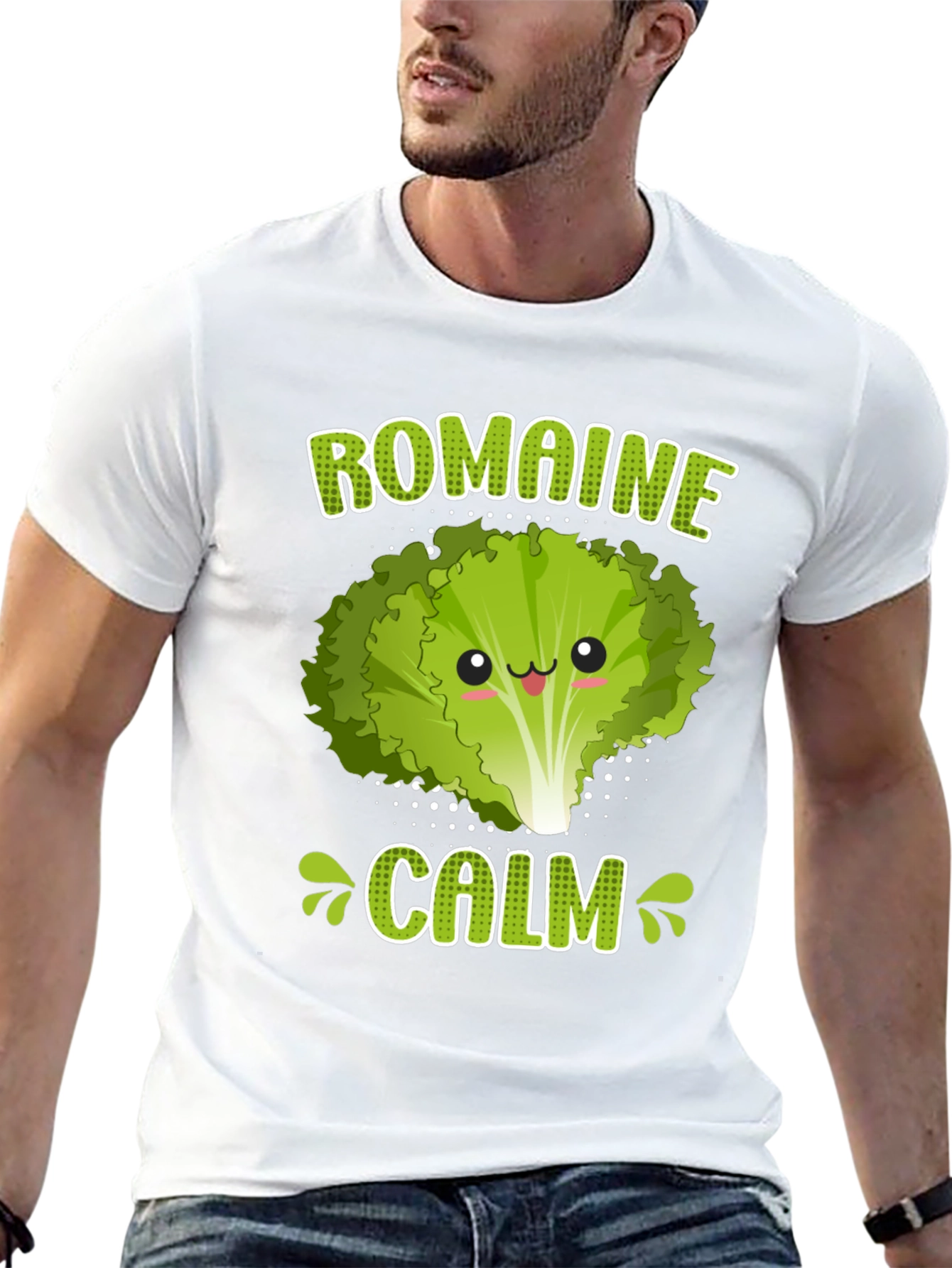 Romaine Calm Funny Vegan Graphic T-Shirt