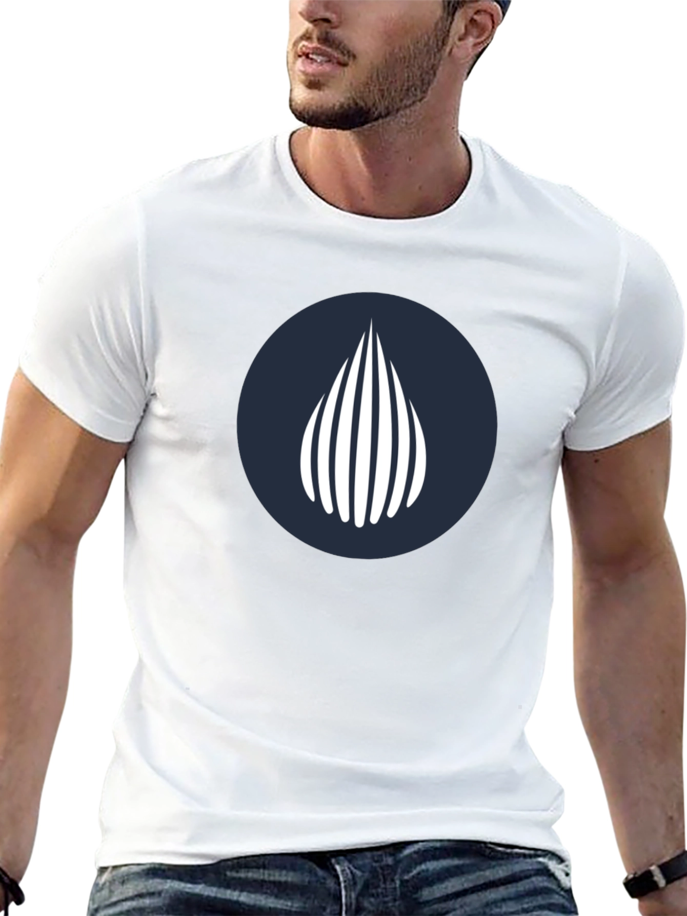 Modern Graphic Tee - Geometric Waterdrop Design