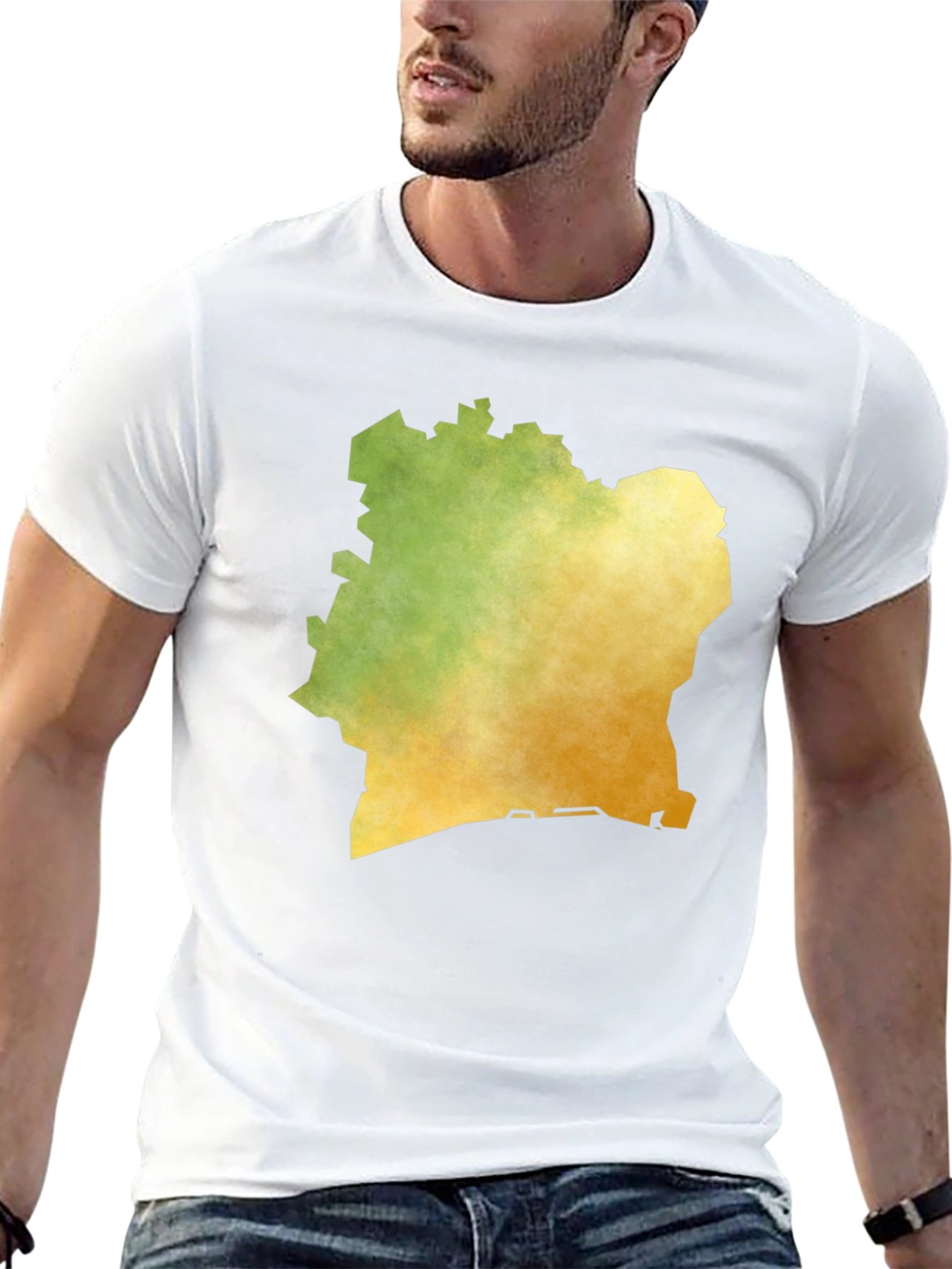 Ivory Coast Map T-Shirt - Black Graphic Tee