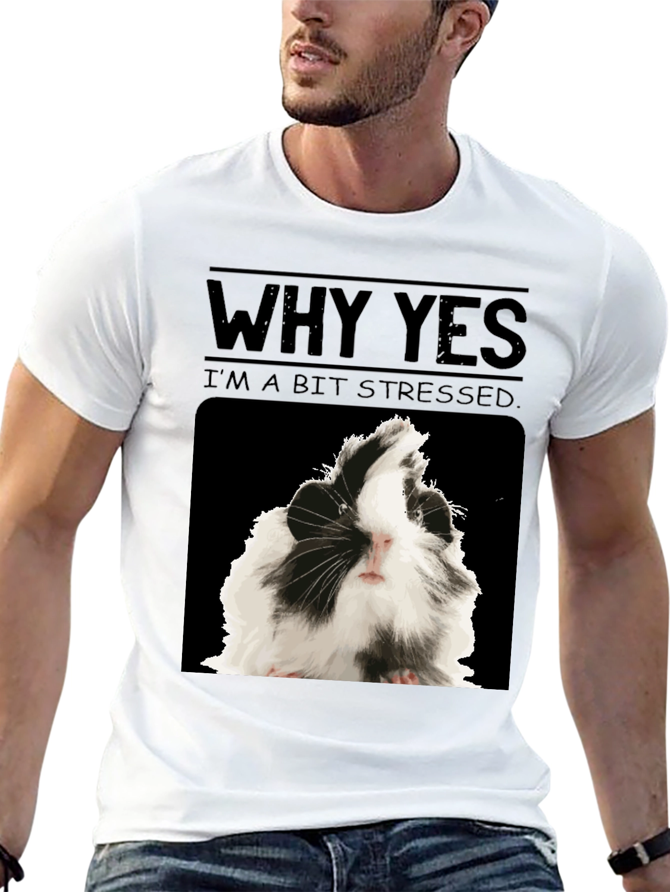 Stressed Guinea Pig Graphic Tee - Funny T-Shirt