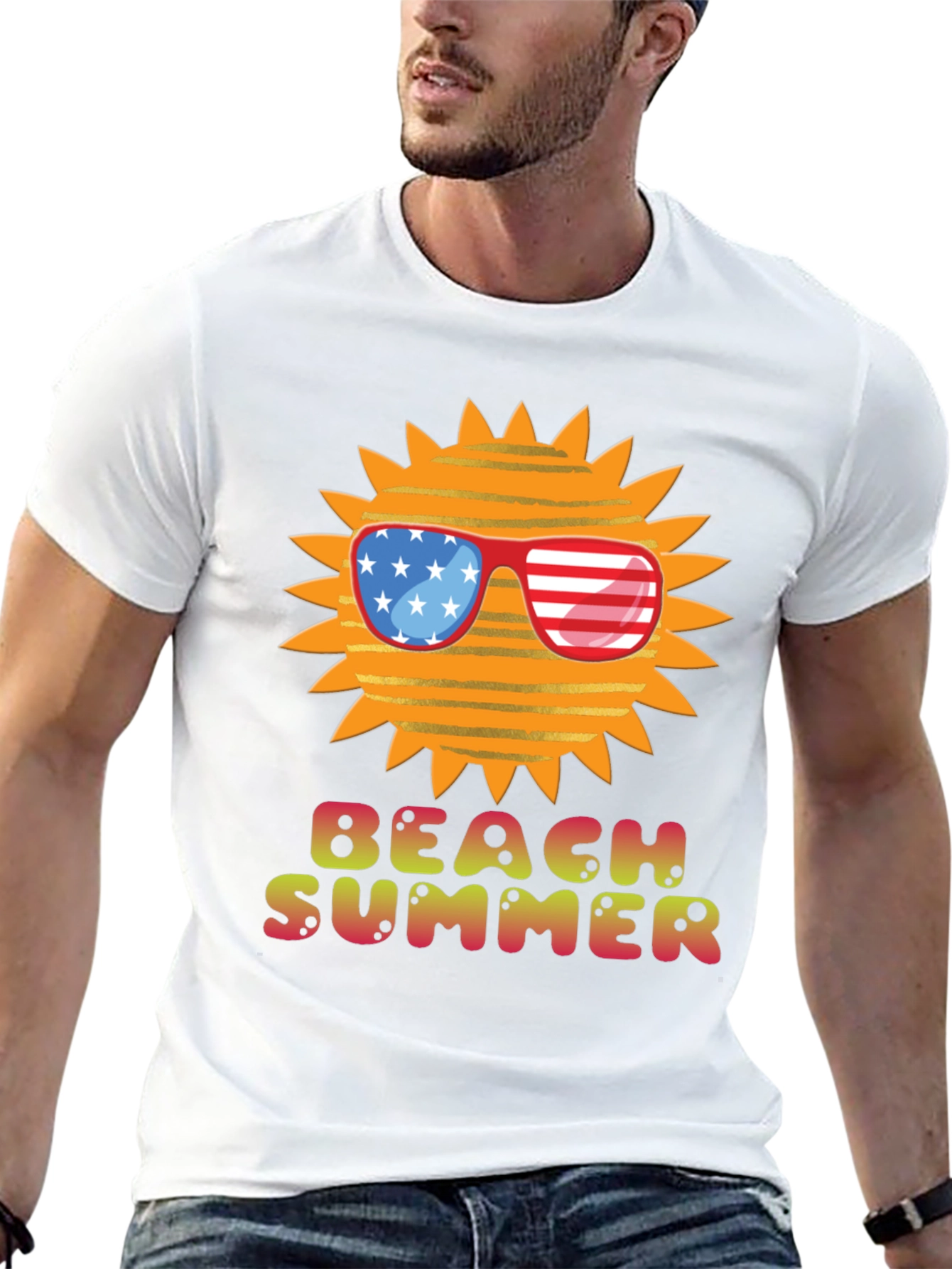 Beach Summer USA Sun Graphic Tee