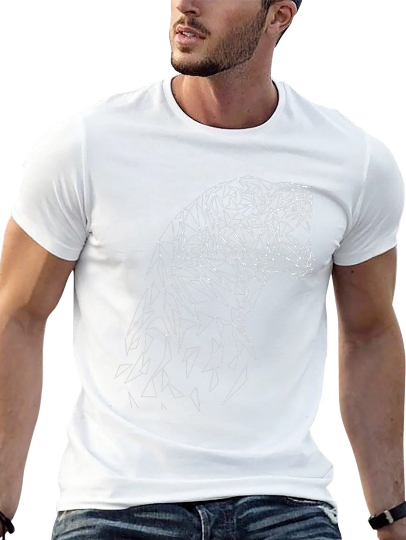 Geometric Animal Graphic Tee - Modern Style