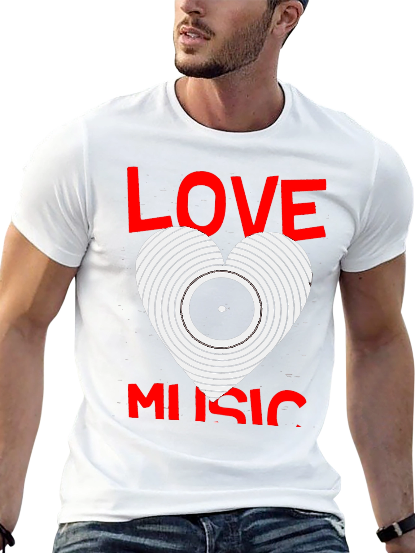 Love Music Graphic Tee - Black Cotton T-Shirt