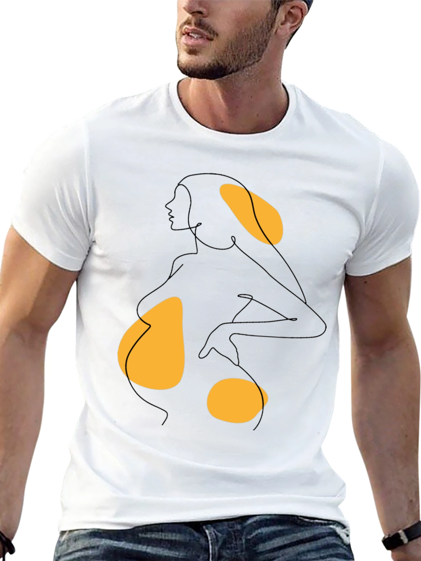 Abstract Woman Graphic Tee - Black