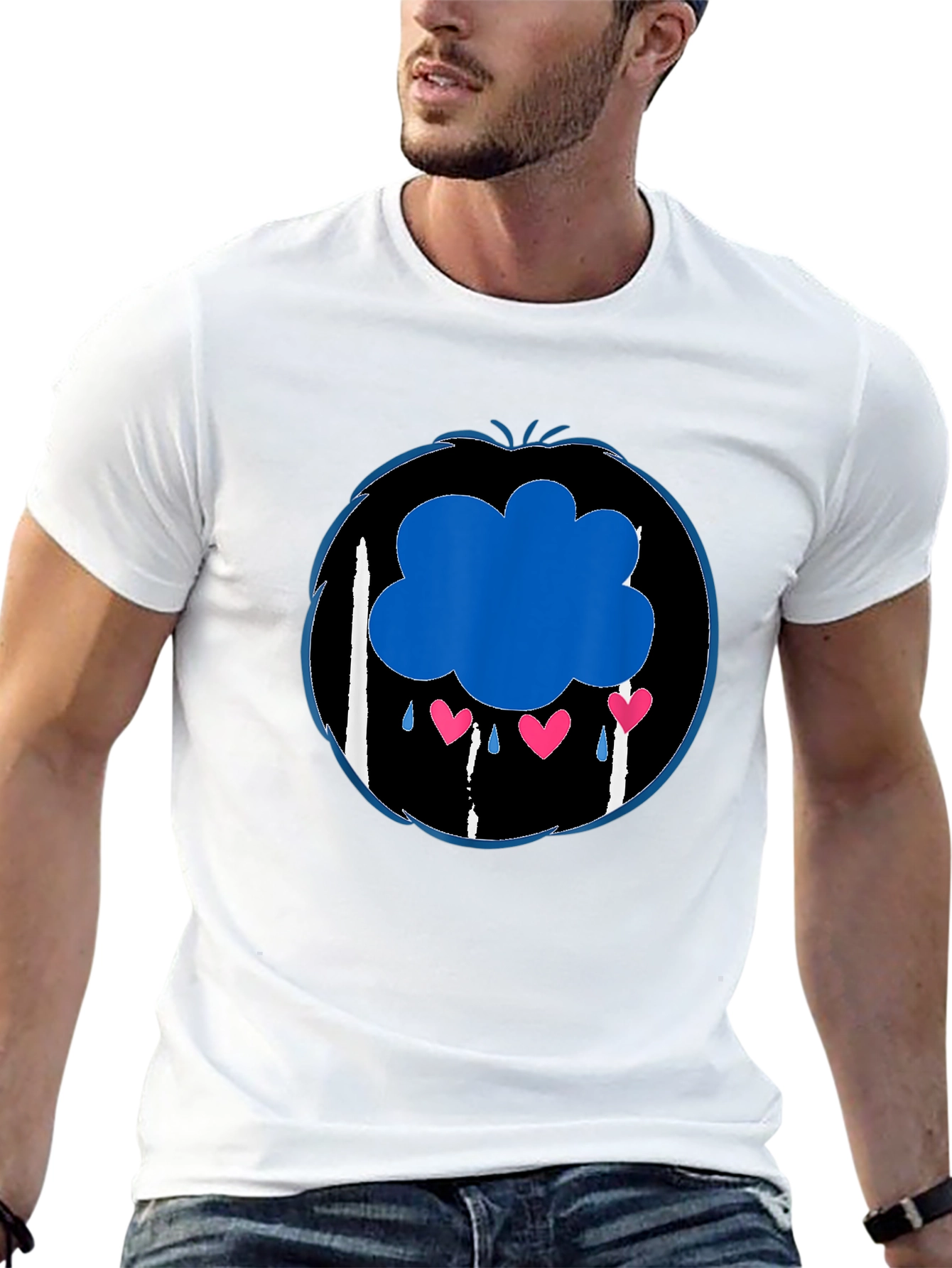 Grumpy Bear Inspired Graphic T-Shirt - Black