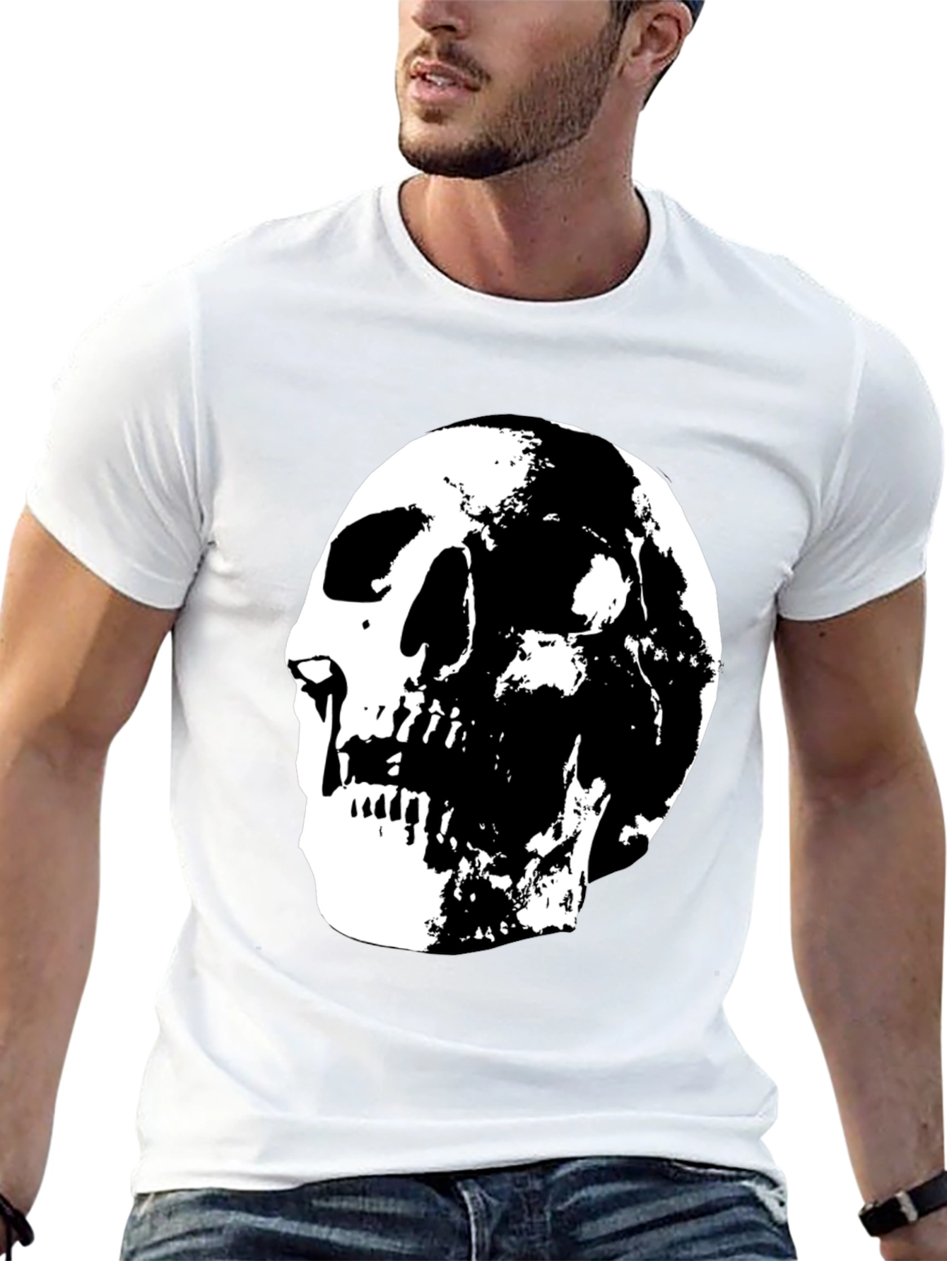 Skull Graphic Black T-Shirt - Edgy Style