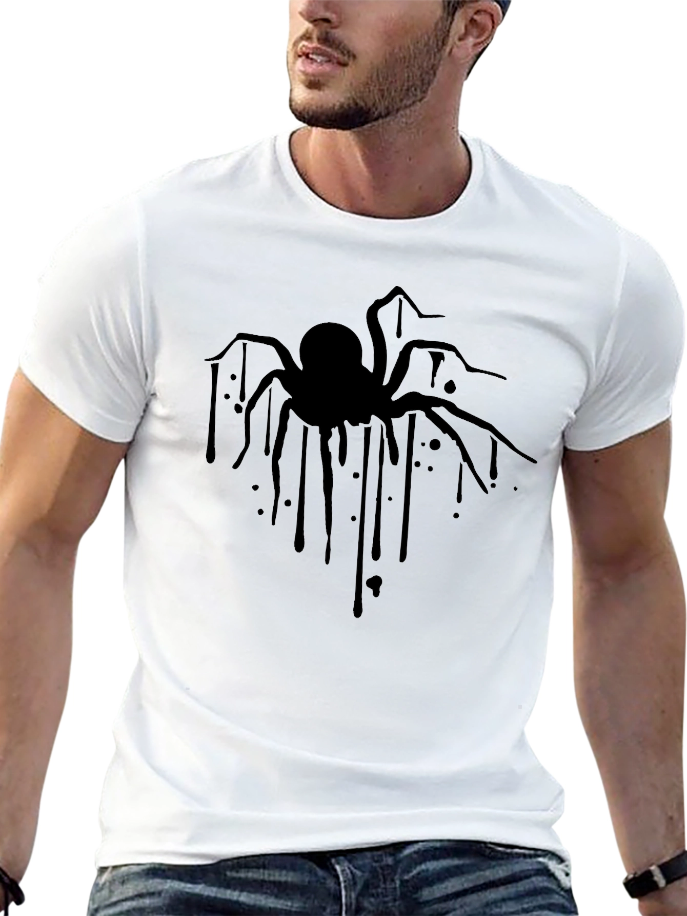 Creepy Spider Graphic Tee - Mens Black T-Shirt