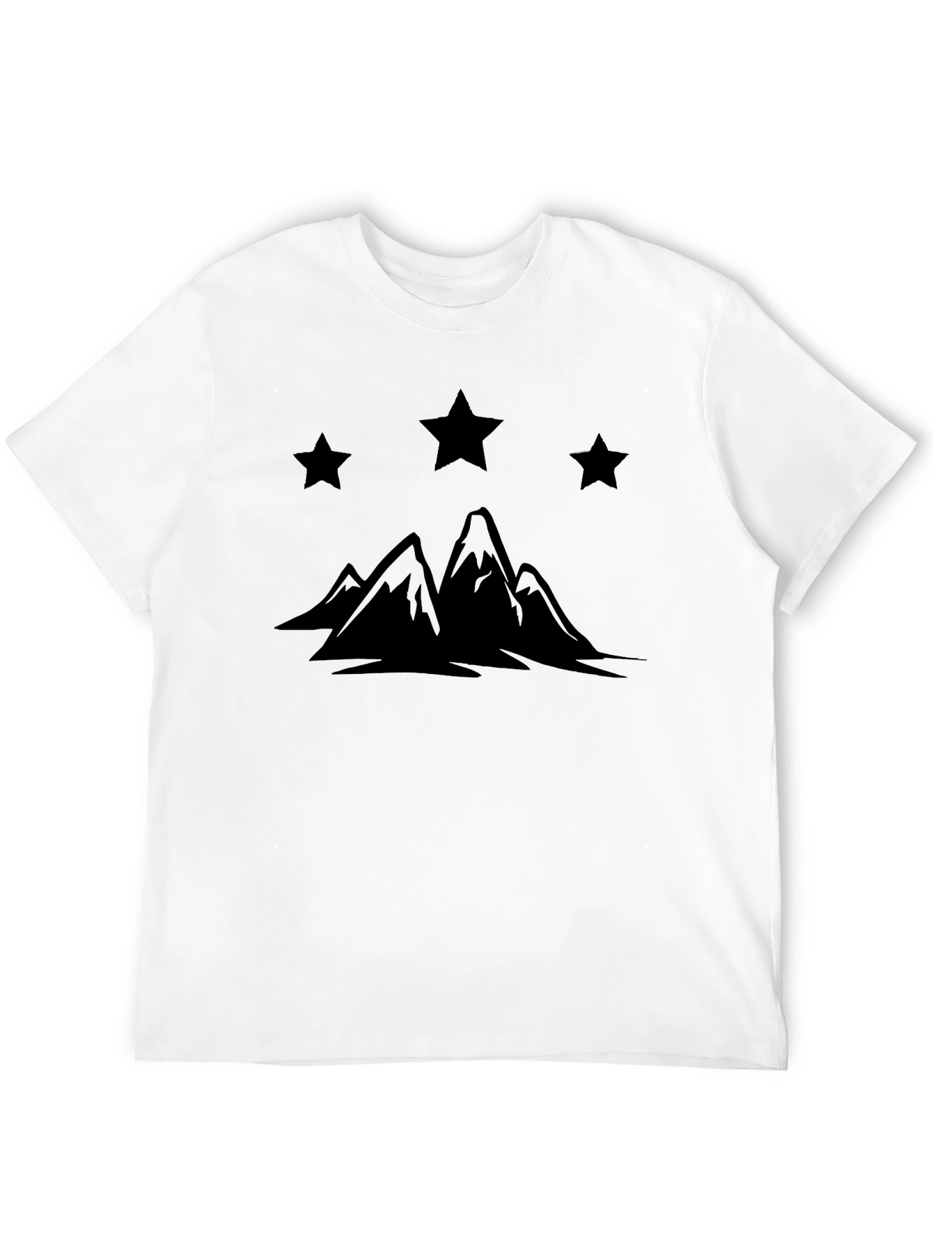 Mountain Stars Graphic Tee - Black Cotton Blend