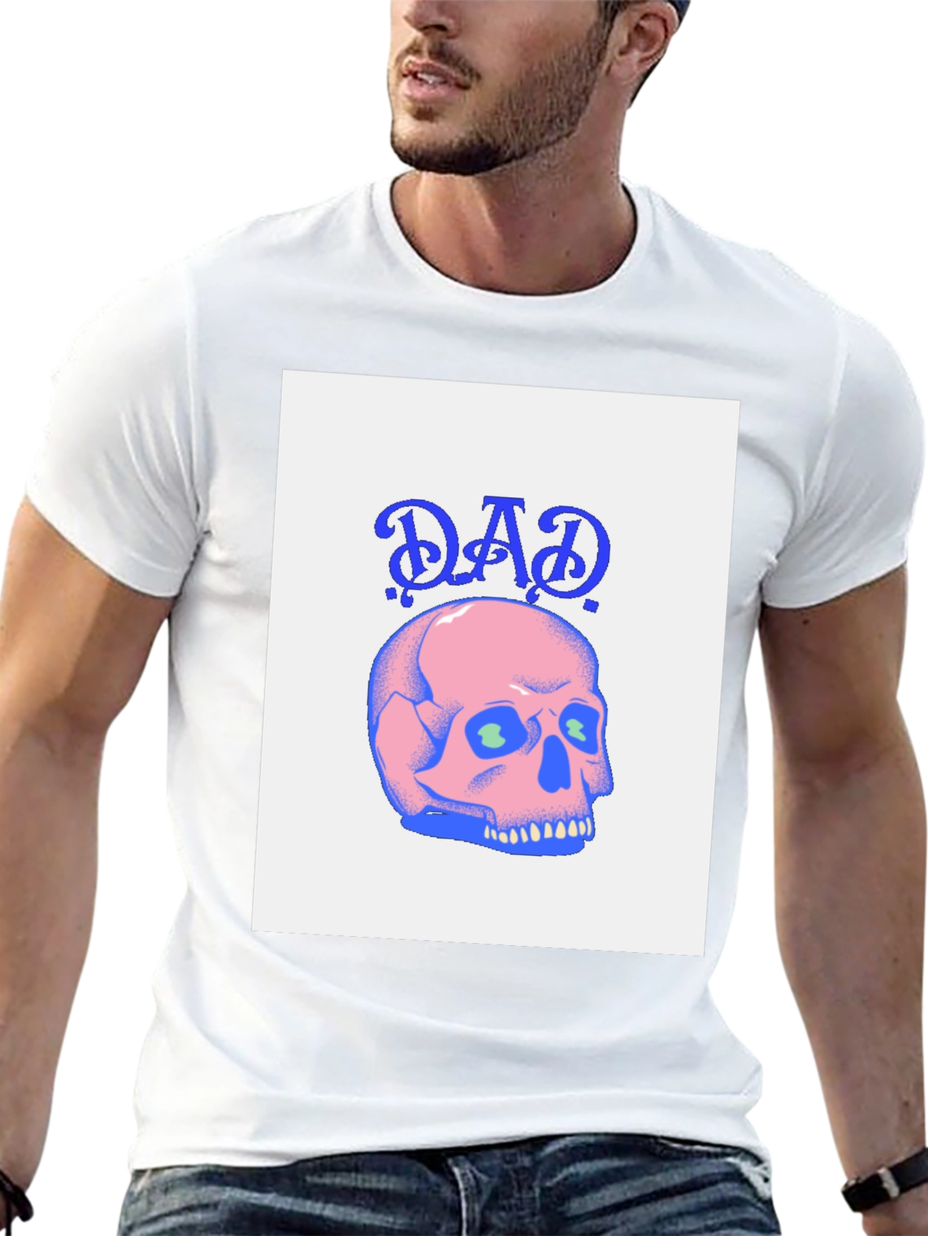 Dad Skull Graphic T-Shirt - Black