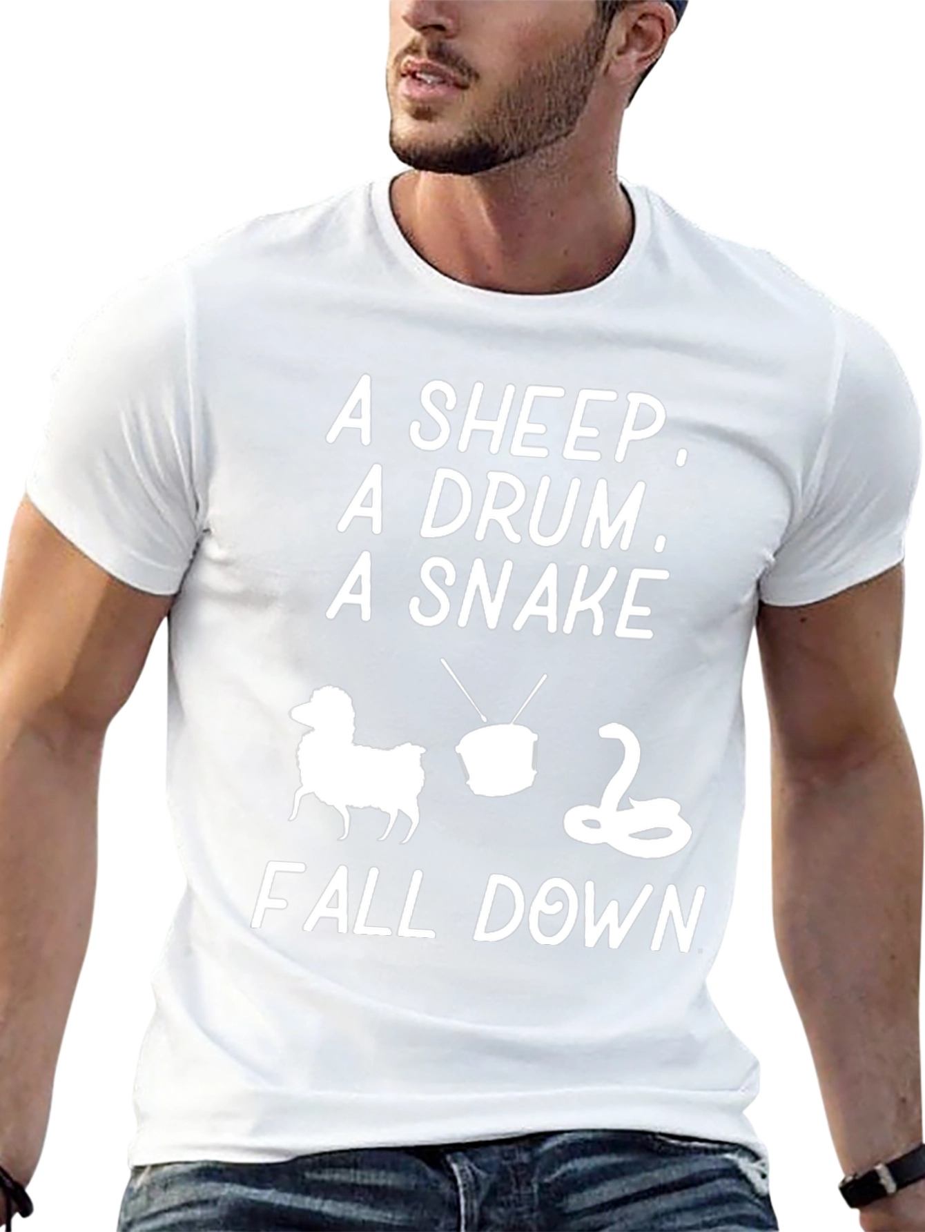 A Sheep A Drum A Snake Fall Down T-Shirt
