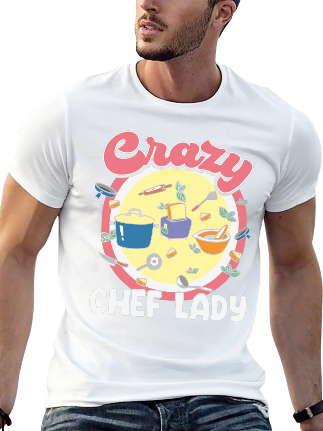 Crazy Chef Lady T-Shirt - Black