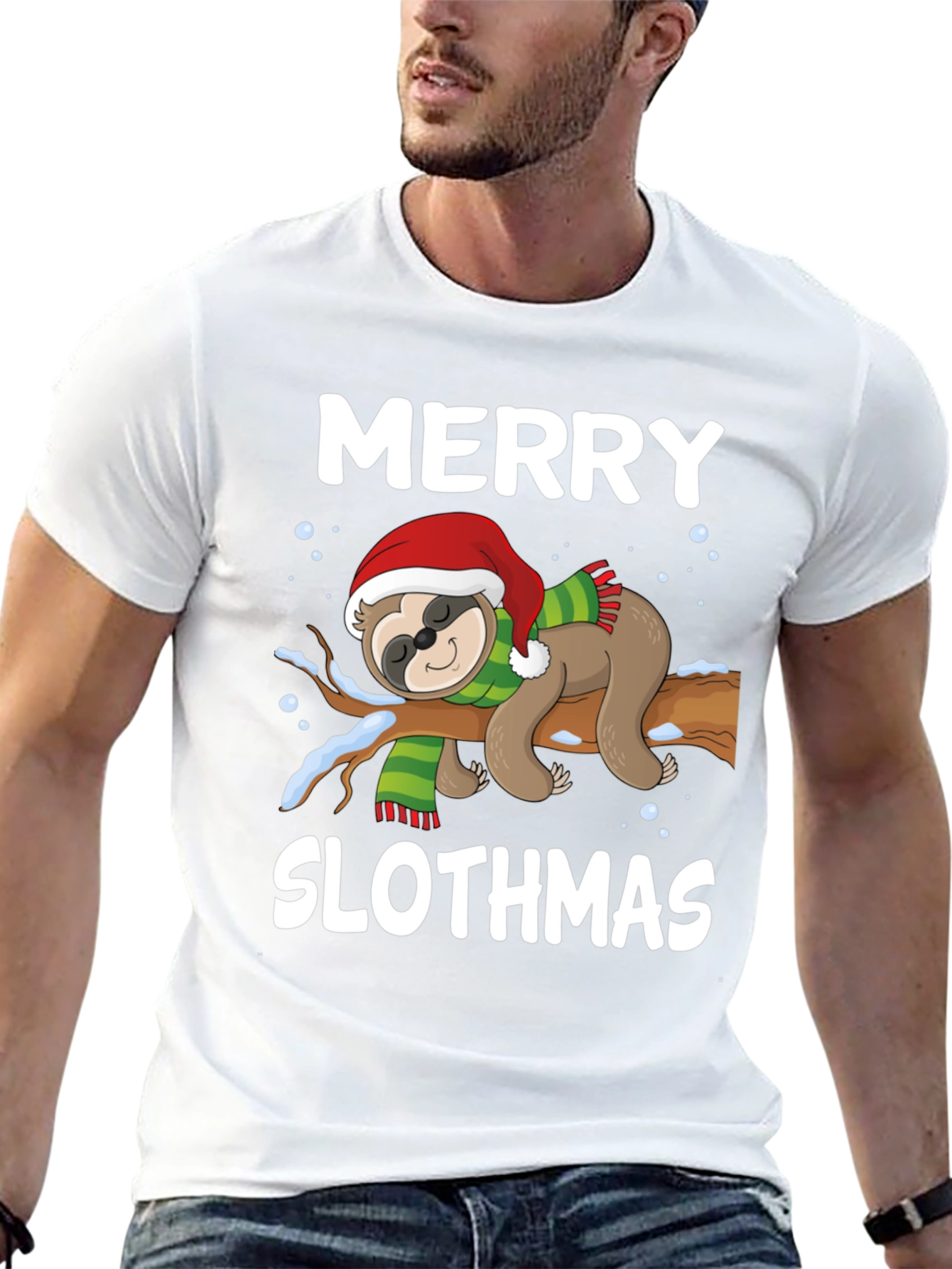 Merry Slothmas T-Shirt - Holiday Sloth Design