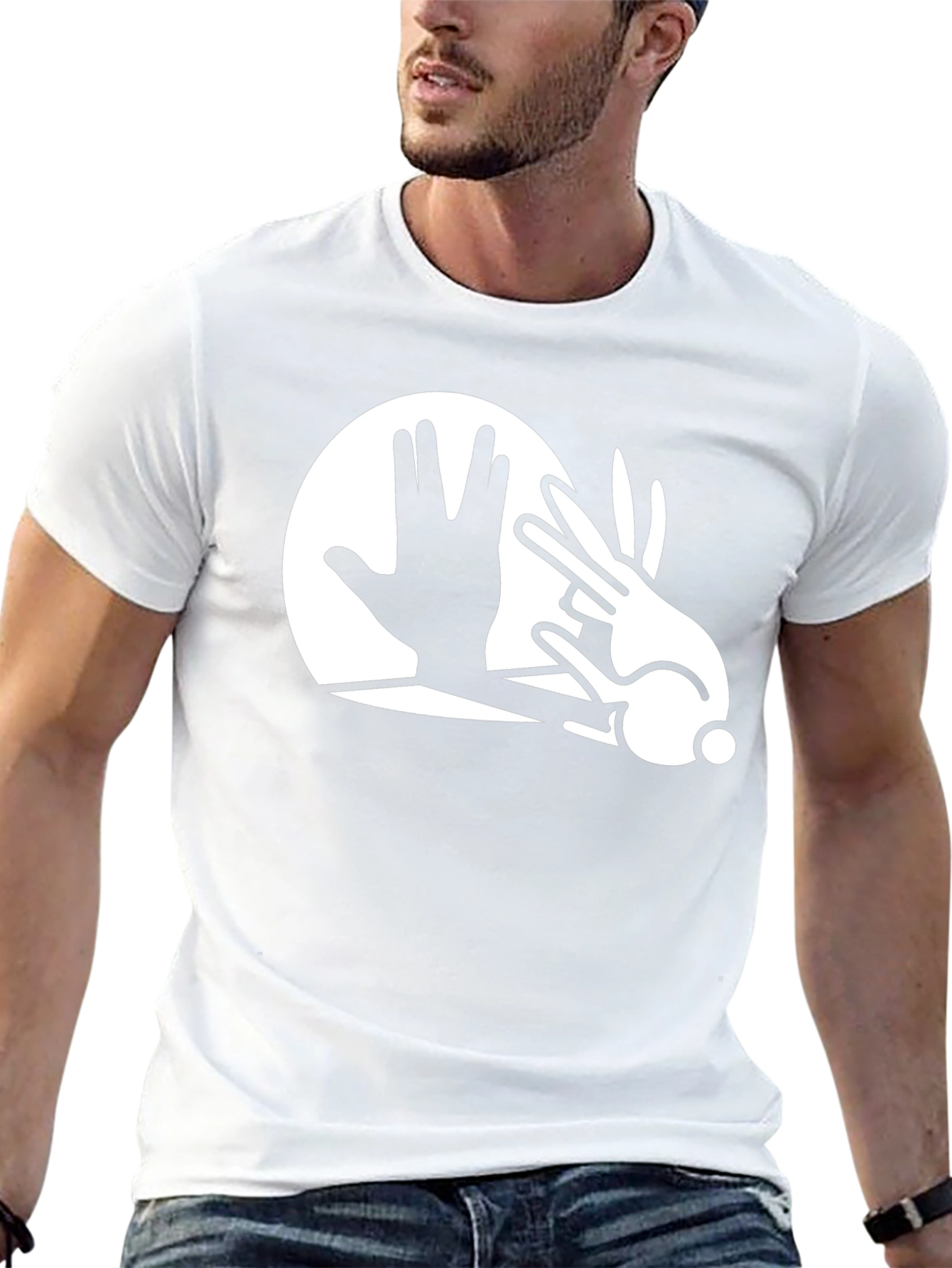 Hand Shadow Rabbit Graphic Tee