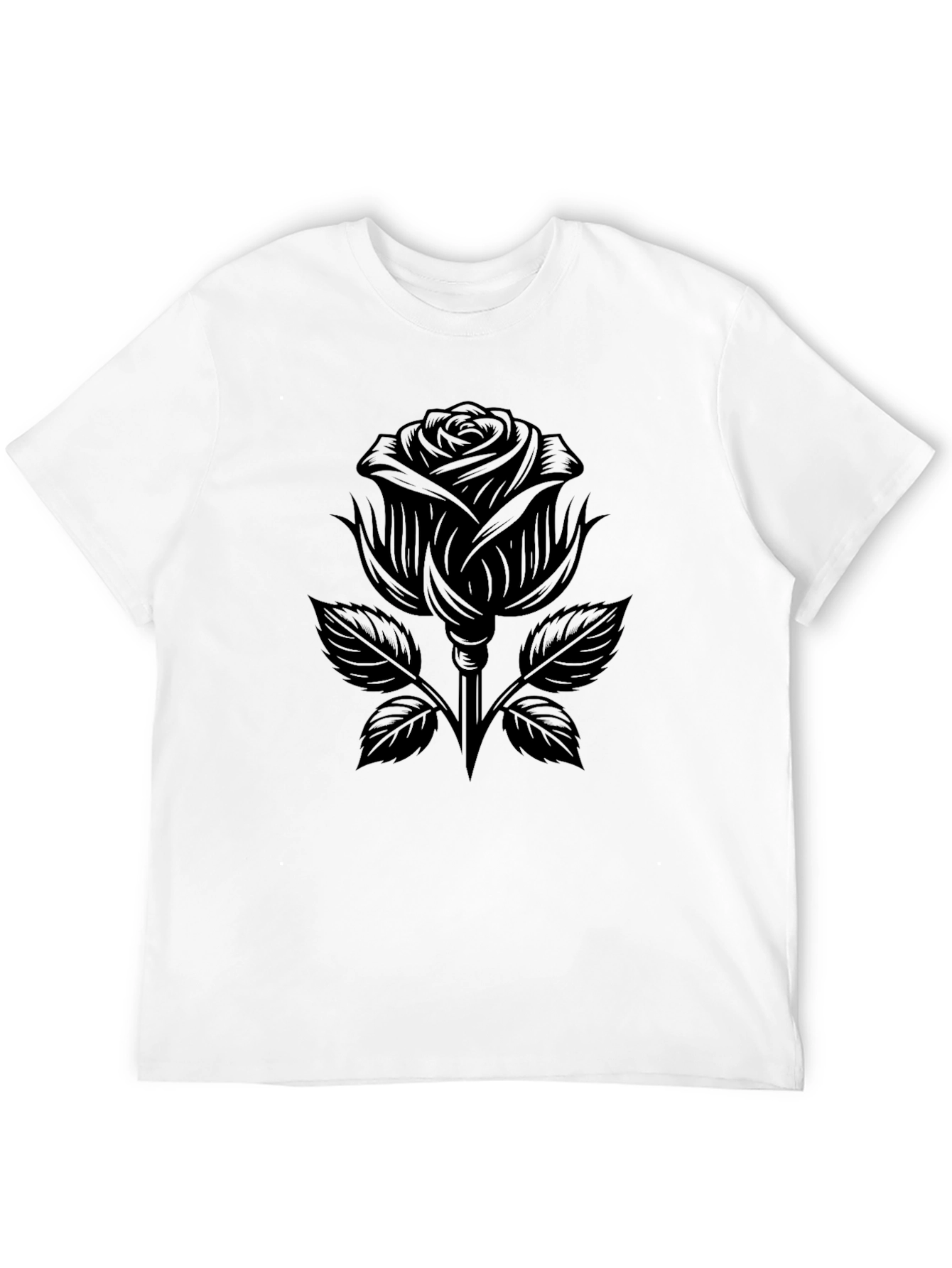 Black Rose Graphic Tee - Mens Casual T-Shirt