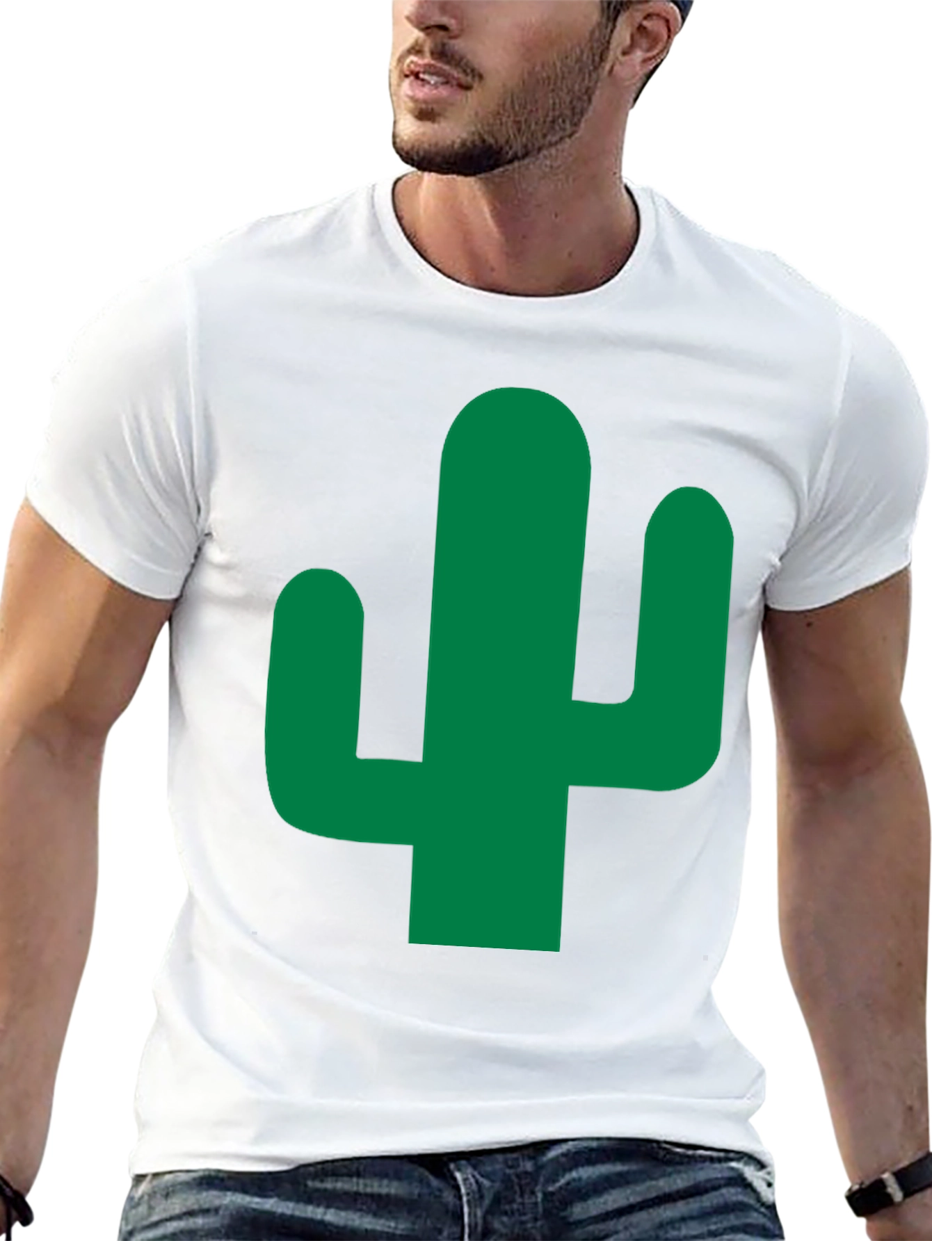 Cactus Graphic Tee - Mens Black Cotton T-Shirt