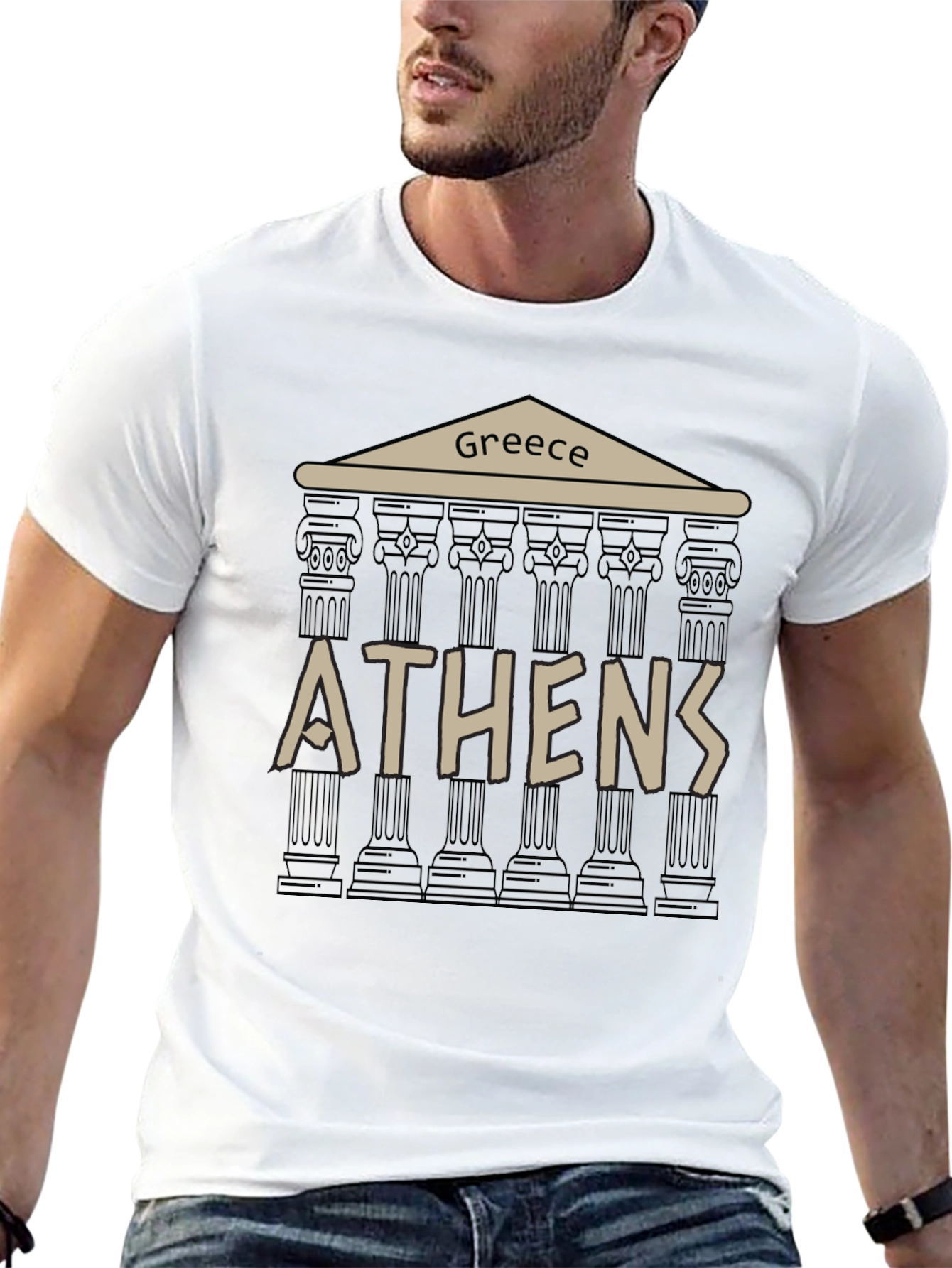 Greece Athens T-Shirt - Black Graphic Tee