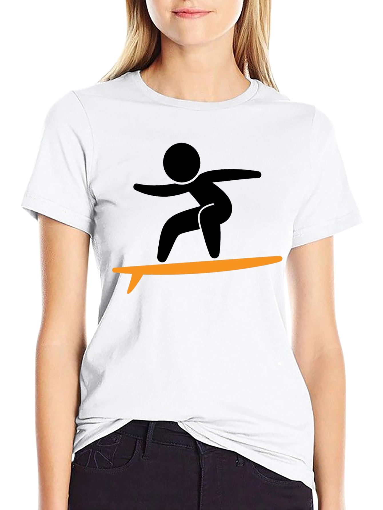 Surfer Graphic Tee - Black Cotton T-Shirt