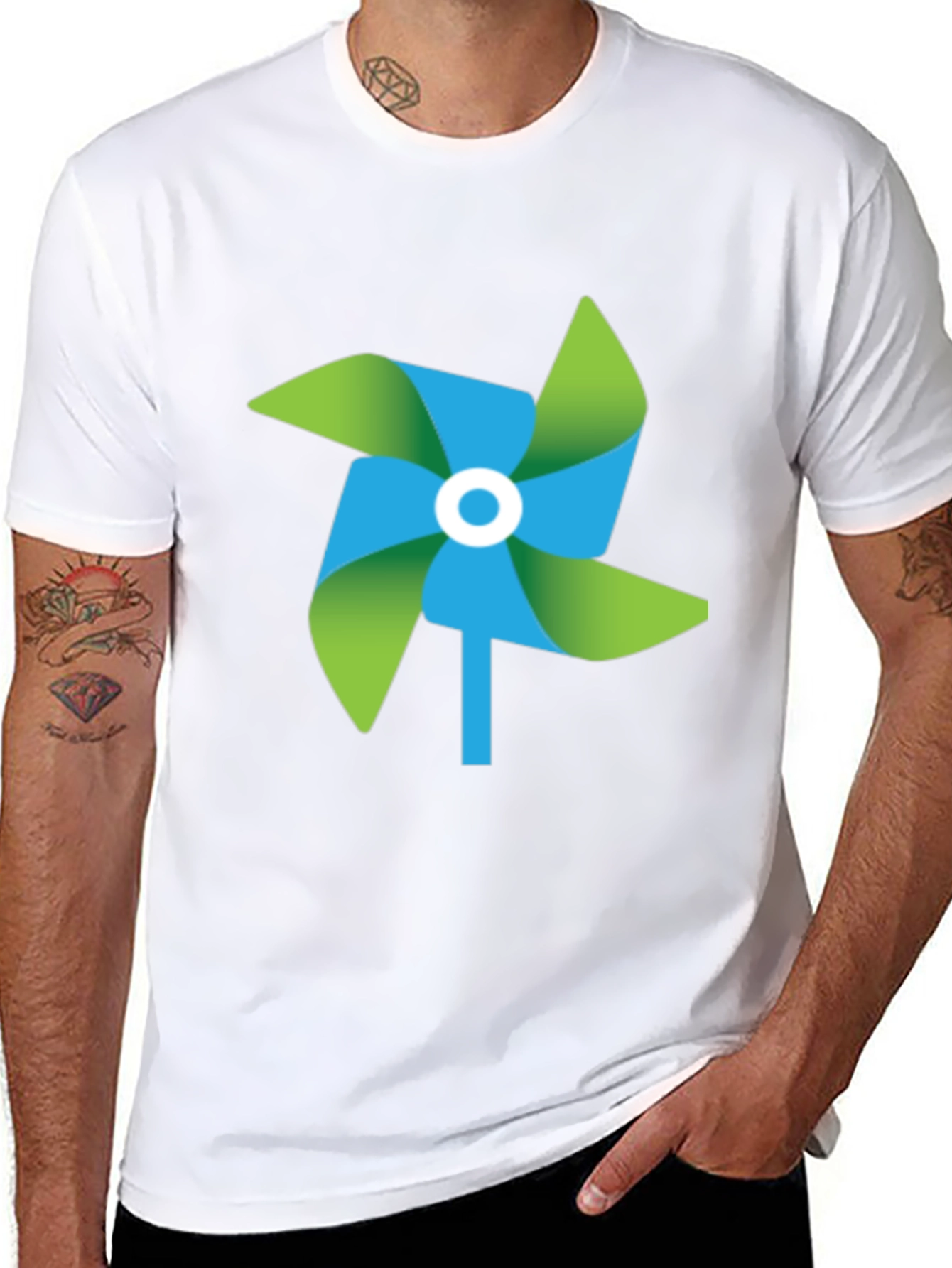 Pinwheel Graphic Black T-Shirt