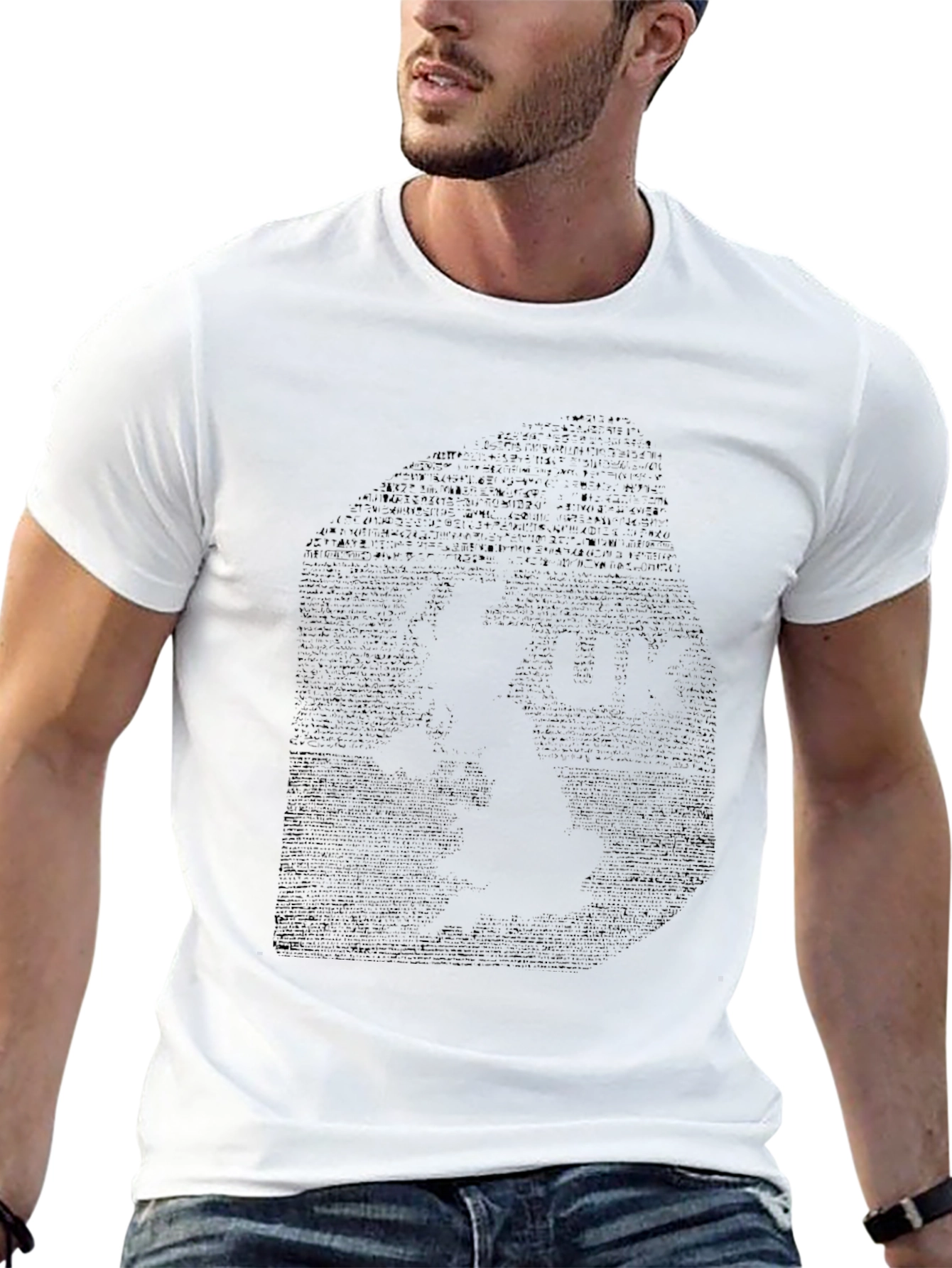 Abstract Face Graphic Black T-Shirt