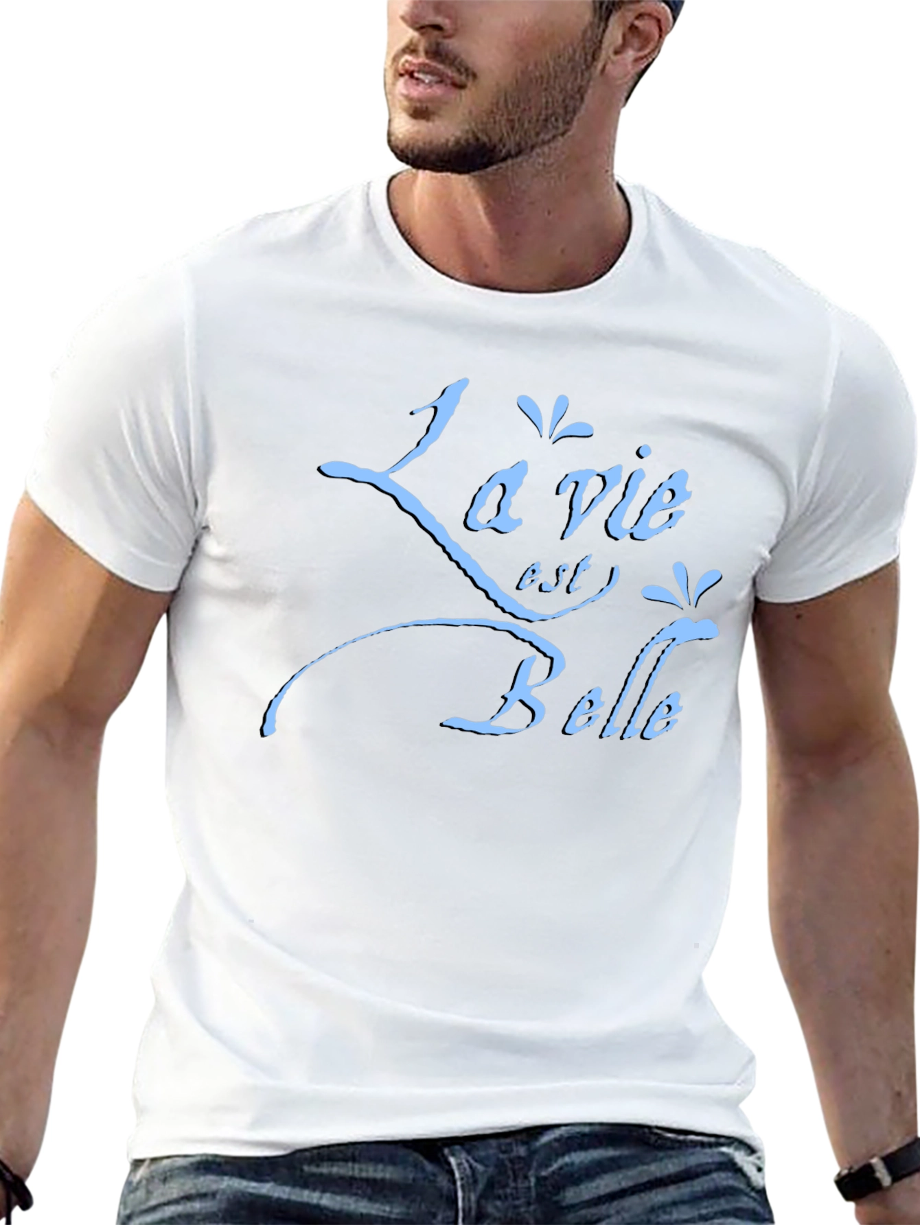 La Vie Est Belle Graphic Tee - Black T-Shirt