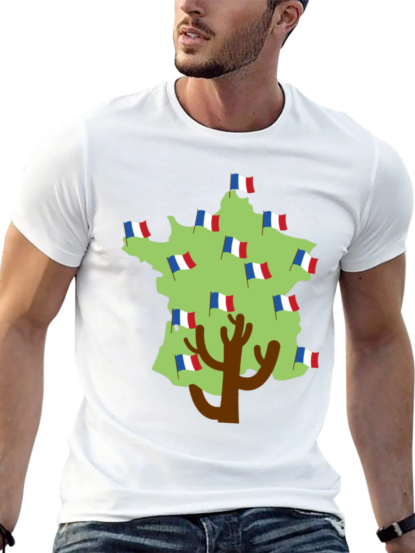 France Flag Tree T-Shirt - French Pride Tee