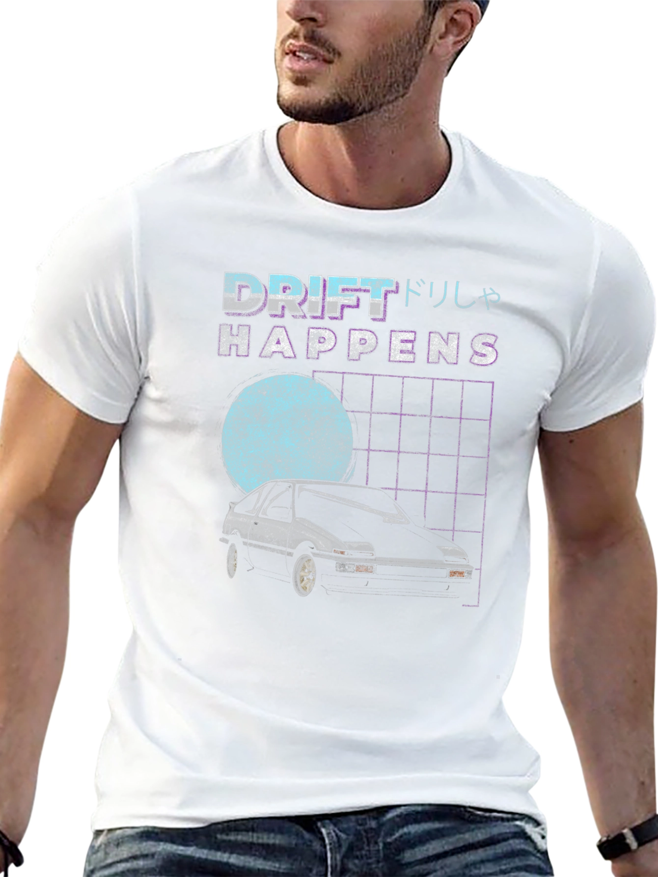 Drift Happens Graphic Tee - Retro Car Design