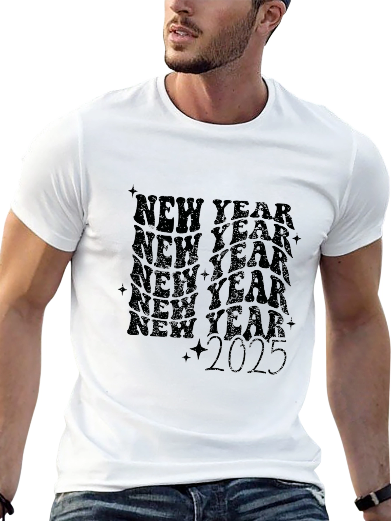New Year 2025 Graphic Tee - Black