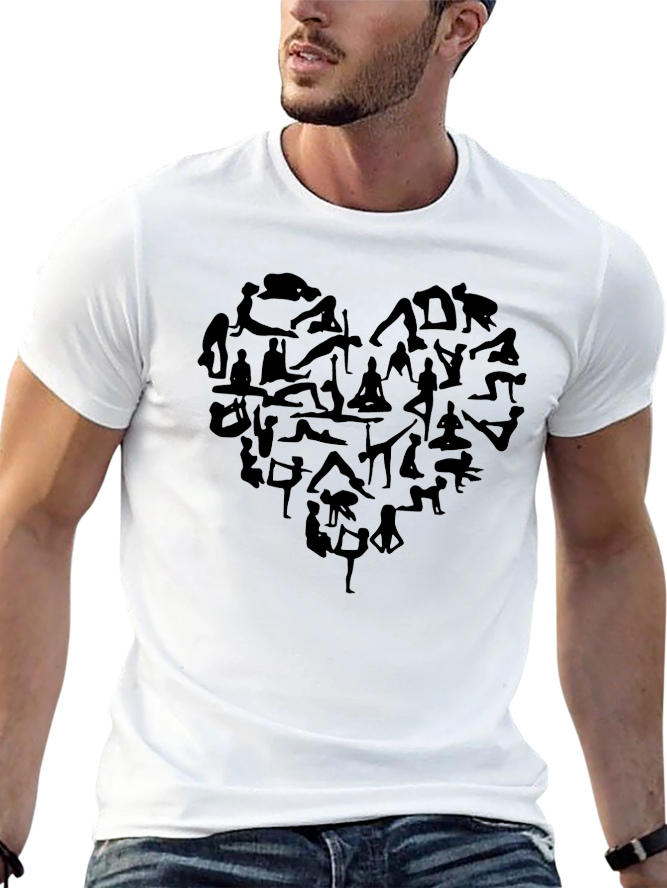 Yoga Heart Graphic Tee - Soft Black T-Shirt